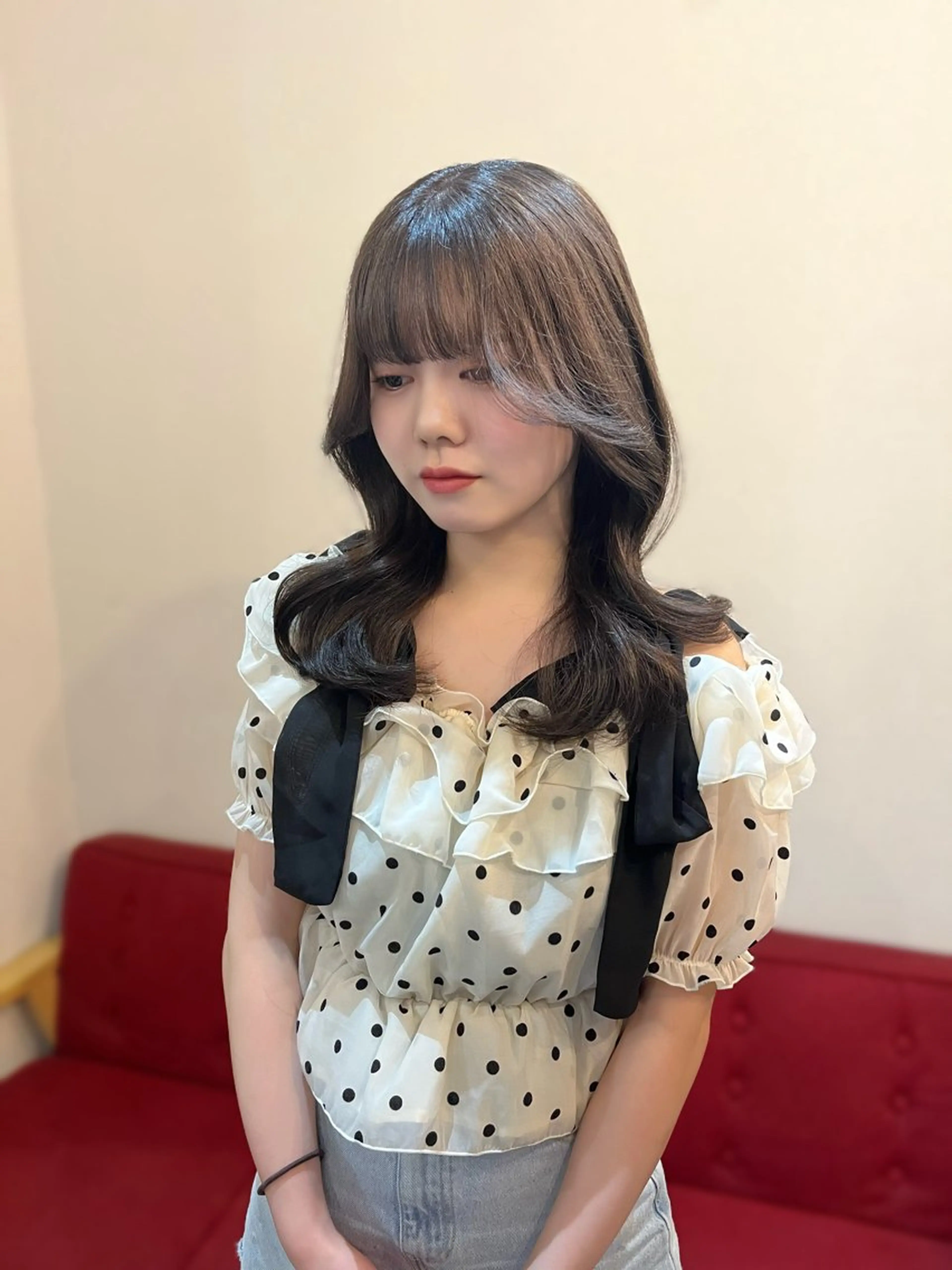 カラー ヘアアレンジ 透明感カラー オリーブカラー カット ヘアカラー 似合わせ顔まわり カット💛森尾真由美のヘアスタイル