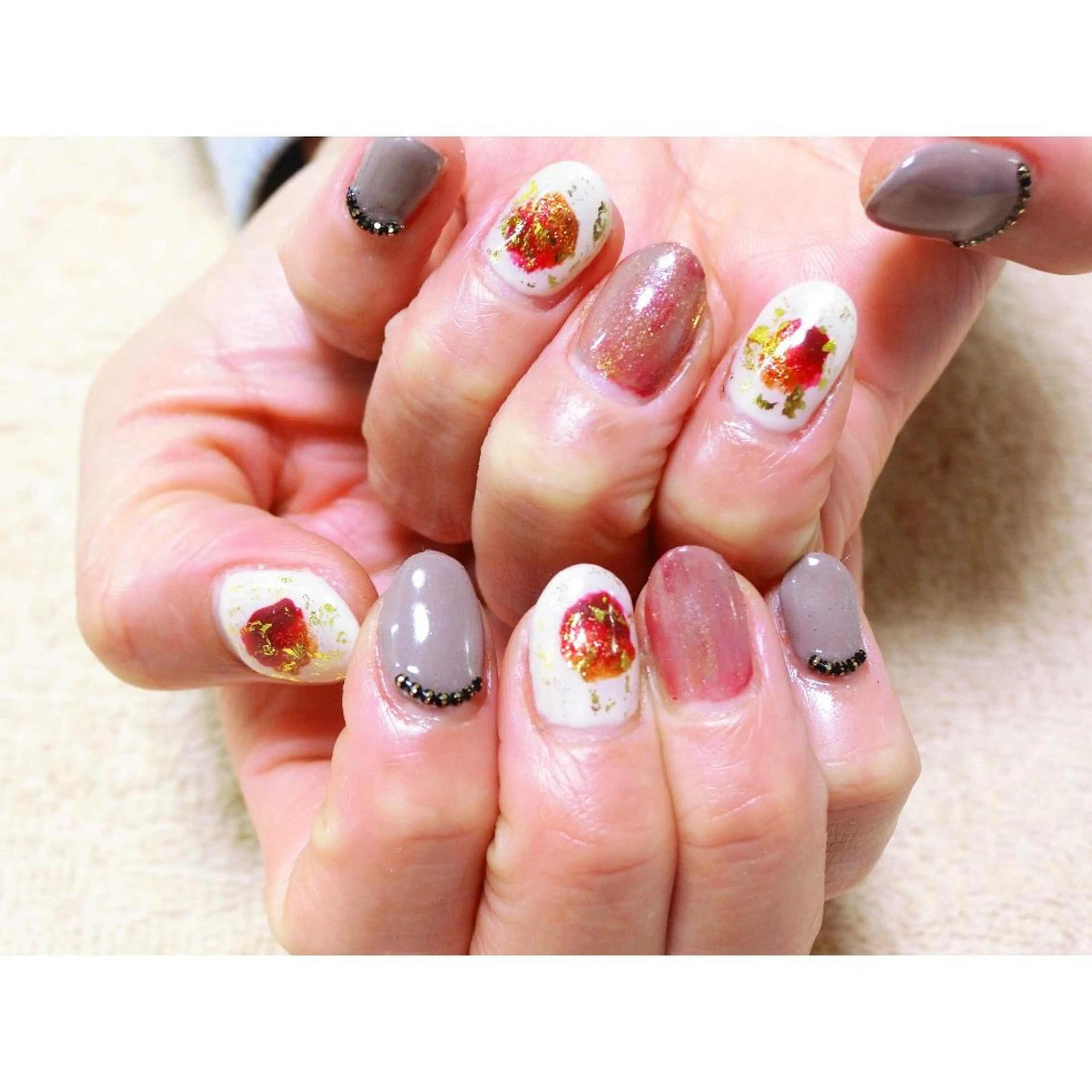 ネイル 痛ネイル/ワンホン/ フィルイン/長さだしのネイルデザイン