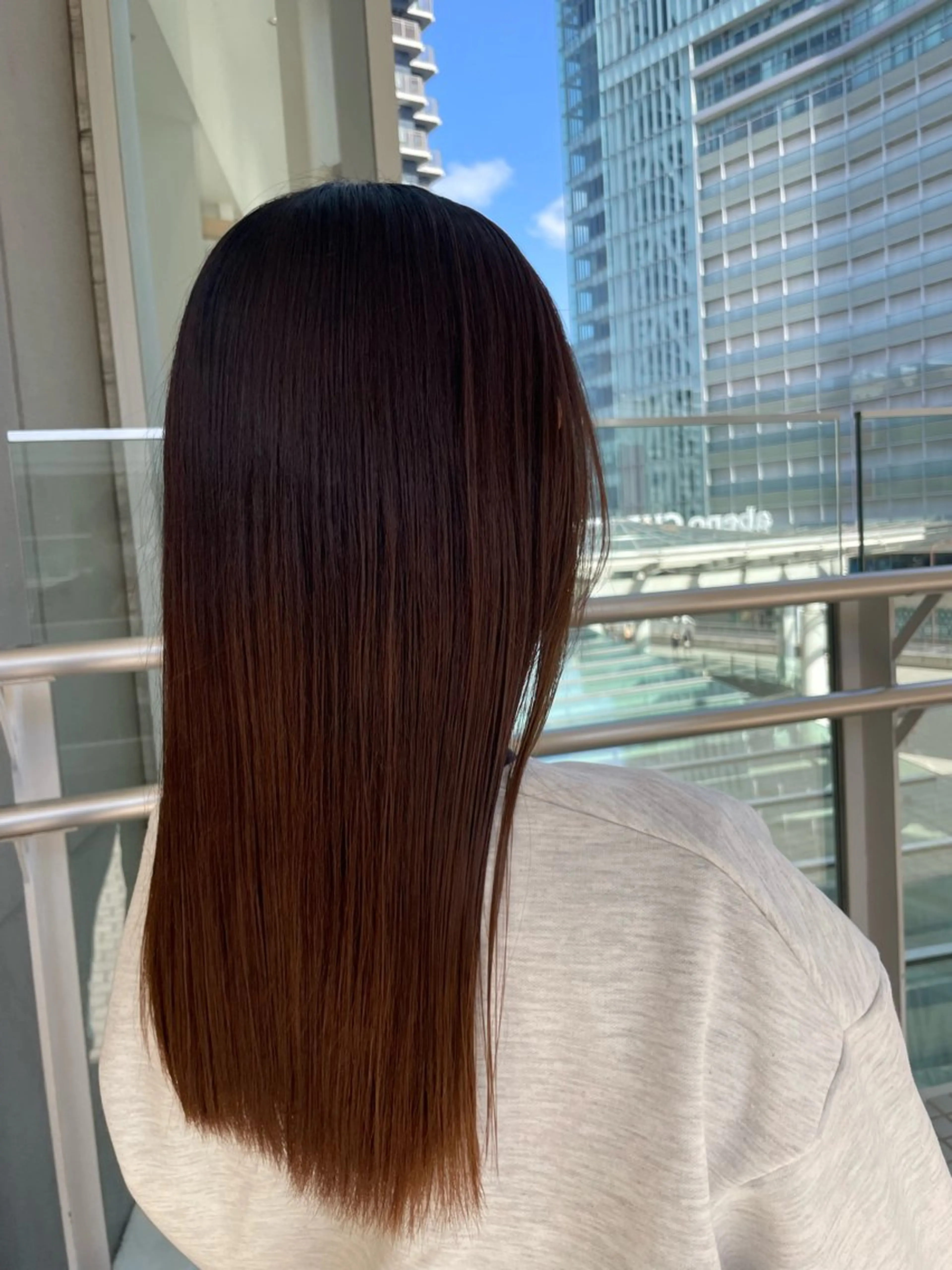 ロング パーマ 髪質改善 ヘッドスパ k-two✨たき艶感 カラー／美髪矯正のヘアスタイル