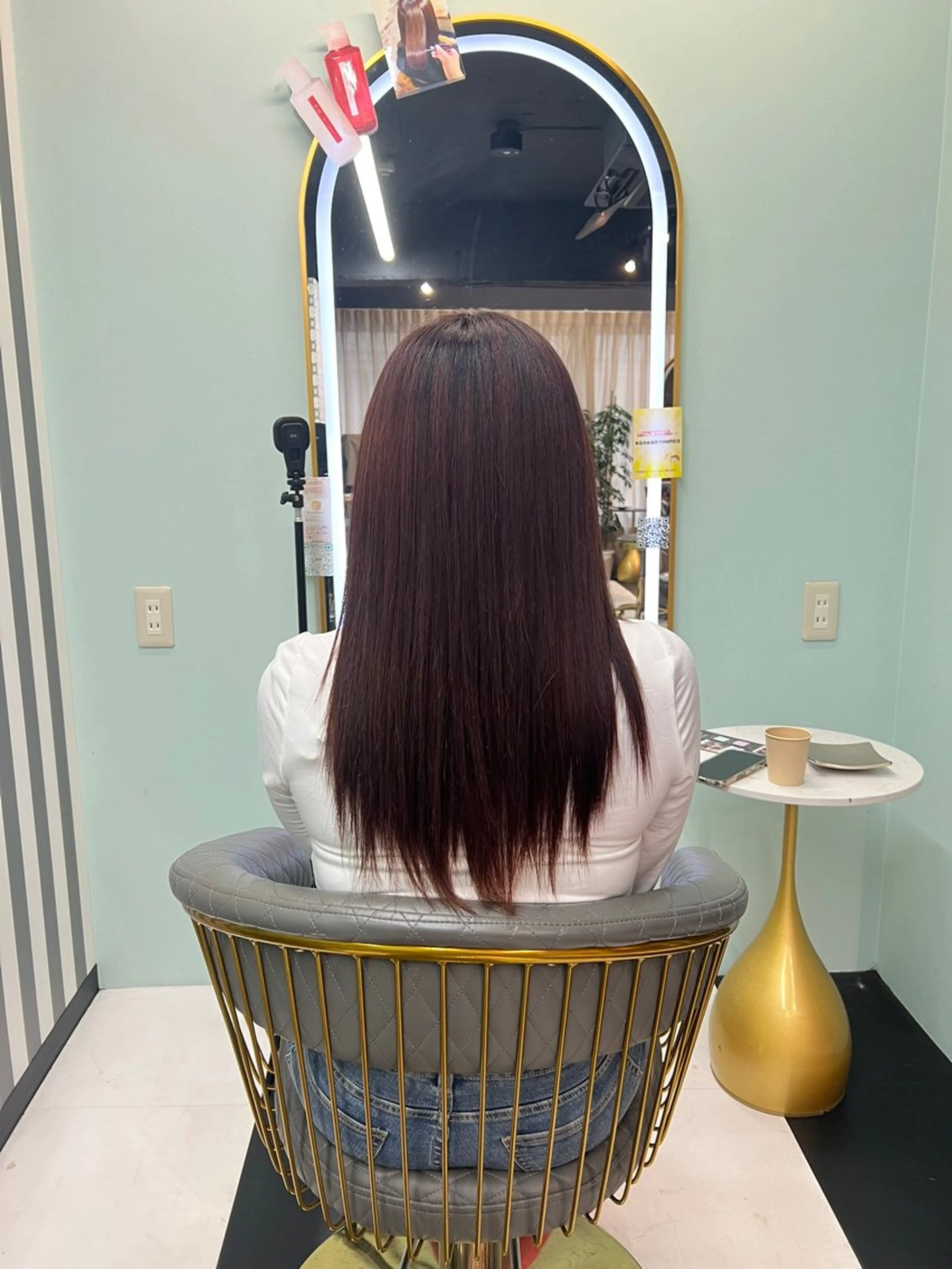 カラー レッドカラー 🐺新宿manabu プルエクステ🐺のヘアスタイル