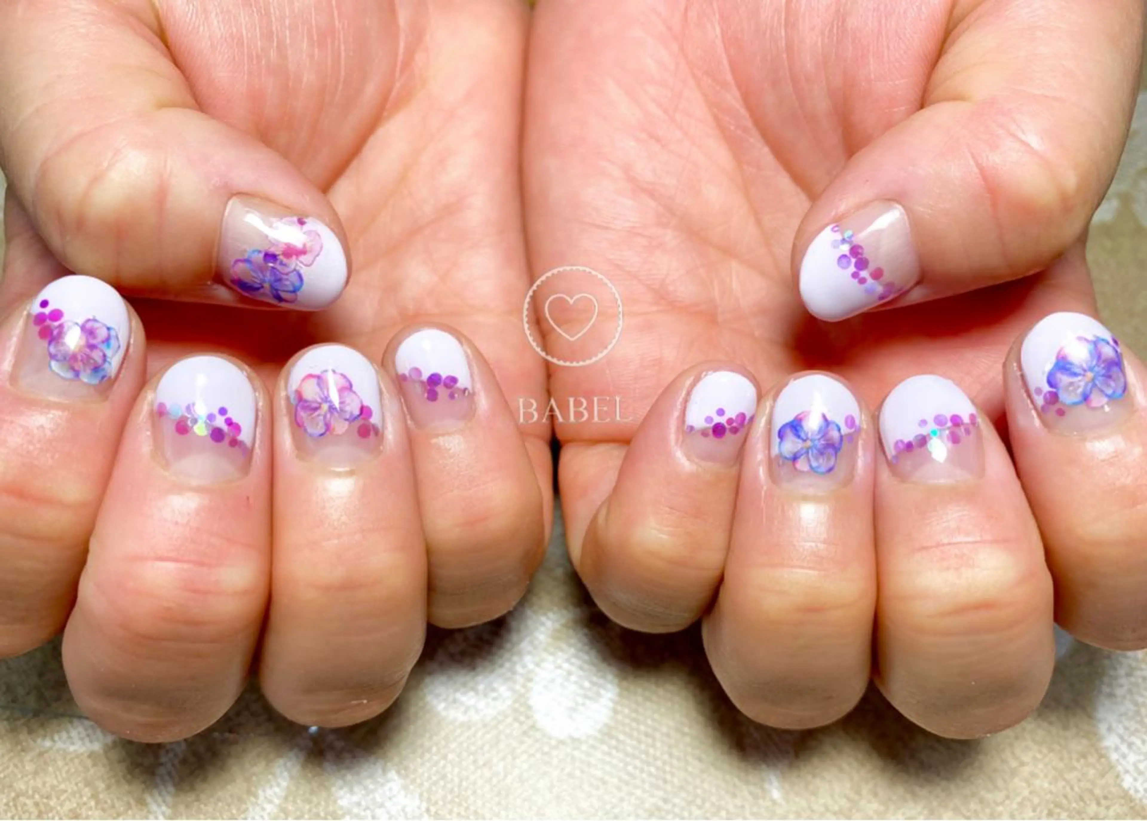 カラー ハンドネイル BABELバベル所属・江戸川橋✨BABEL 【バベル】大人可愛いのネイルデザイン
