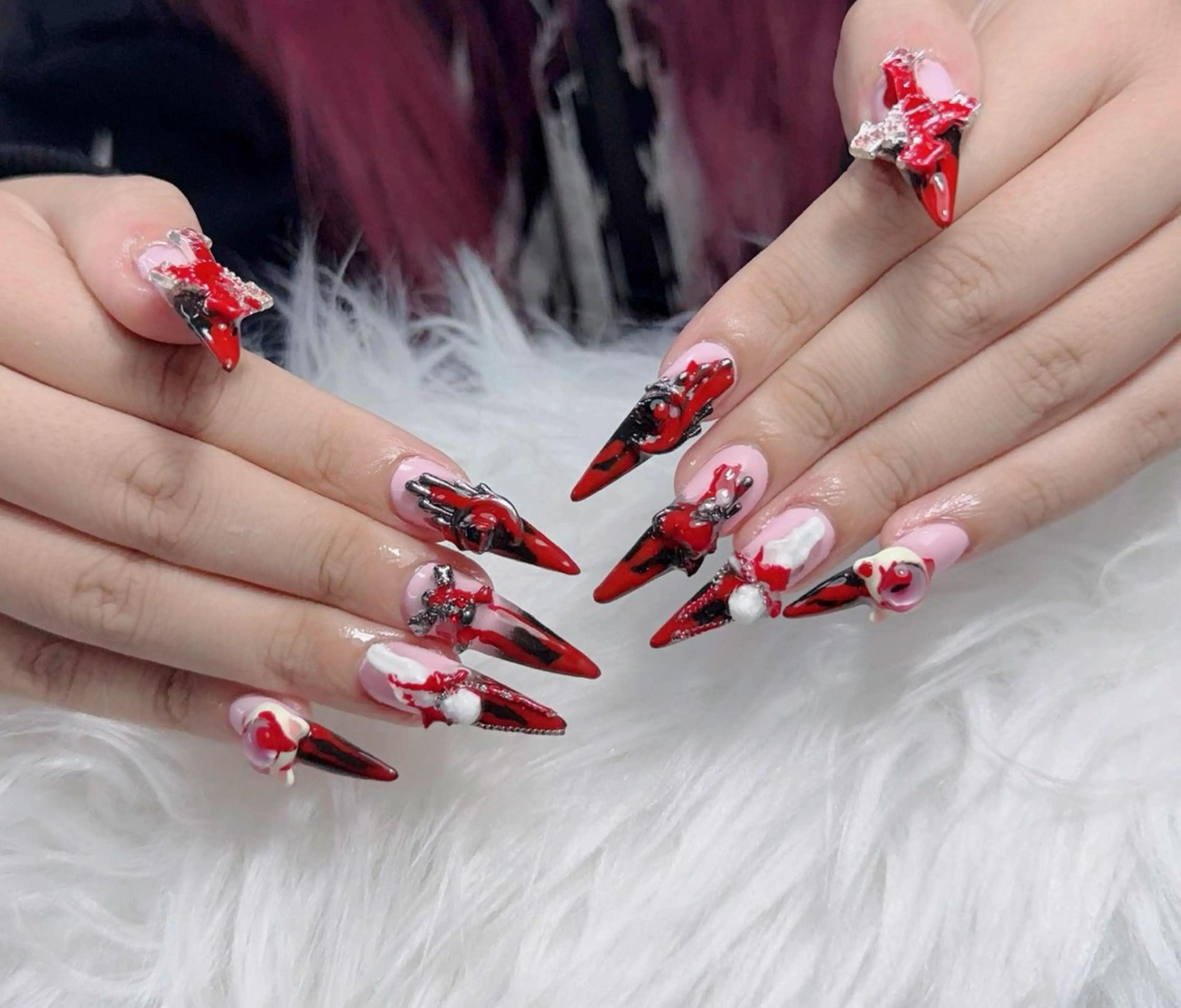 ネイル アートネイル フレンチネイル ジェルネイル 韓国ネイル マグネットネイル ハンドネイル Lenie Nail Salonのネイルデザイン