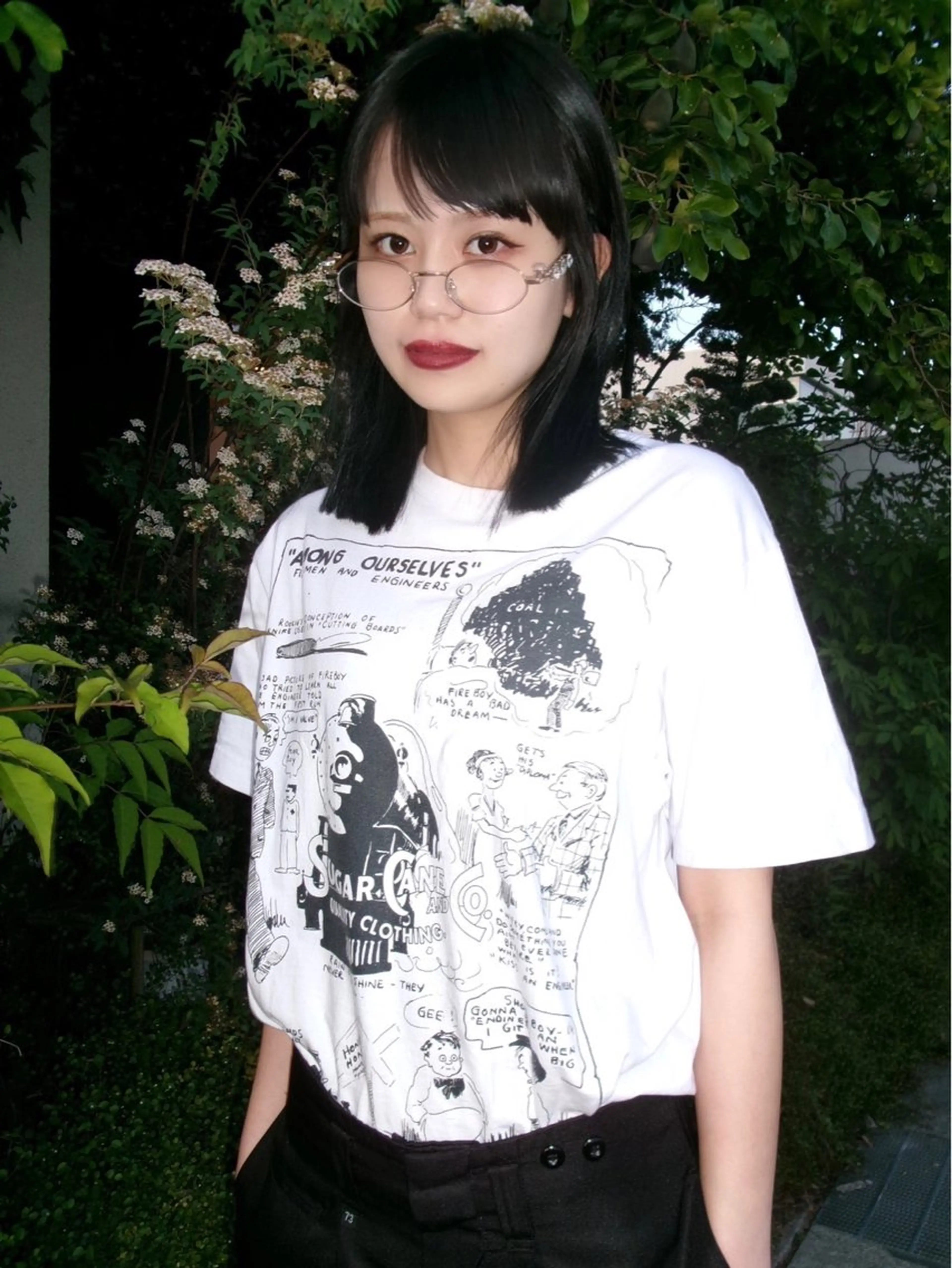 セミロング カラー 黒髪 ヘアカラー トリートメント 早川 豪のヘアスタイル