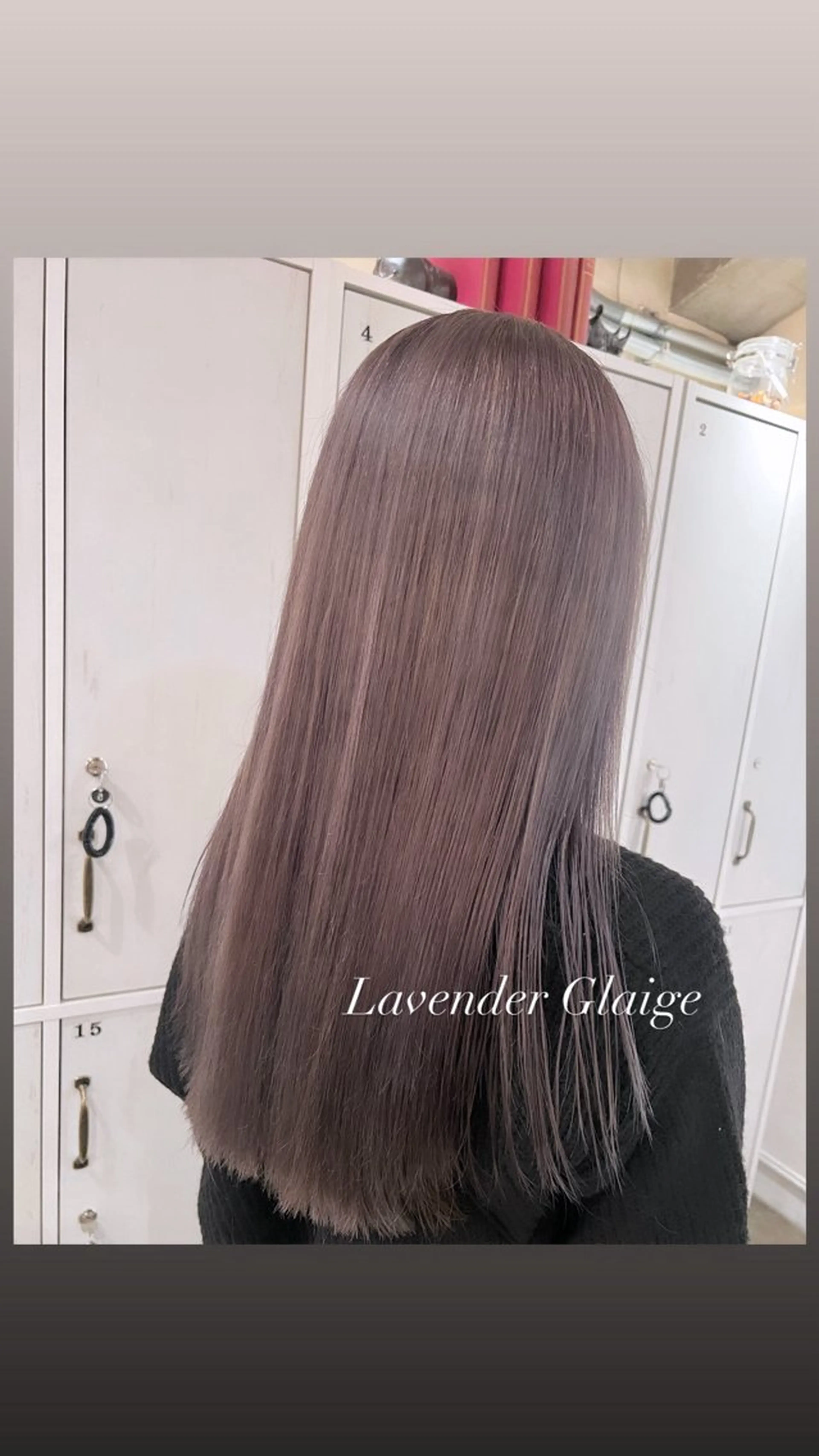 ロング カラー グレージュ ラベンダーカラー カット ヘアカラー 銀座/ダブルカラー/ レイヤーカット/高梨のヘアスタイル
