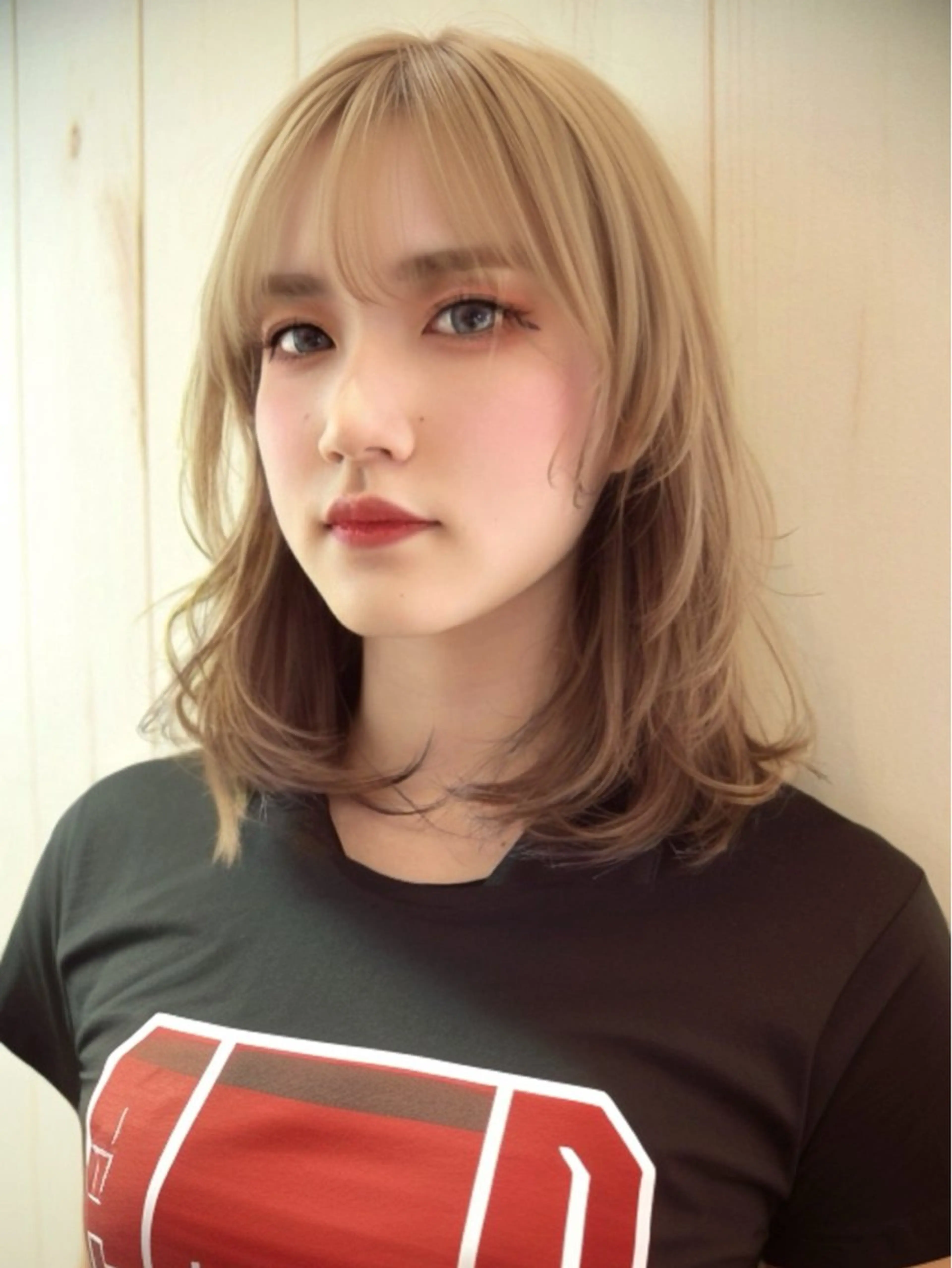 セミロング カラー コンプリート ヘアのヘアスタイル
