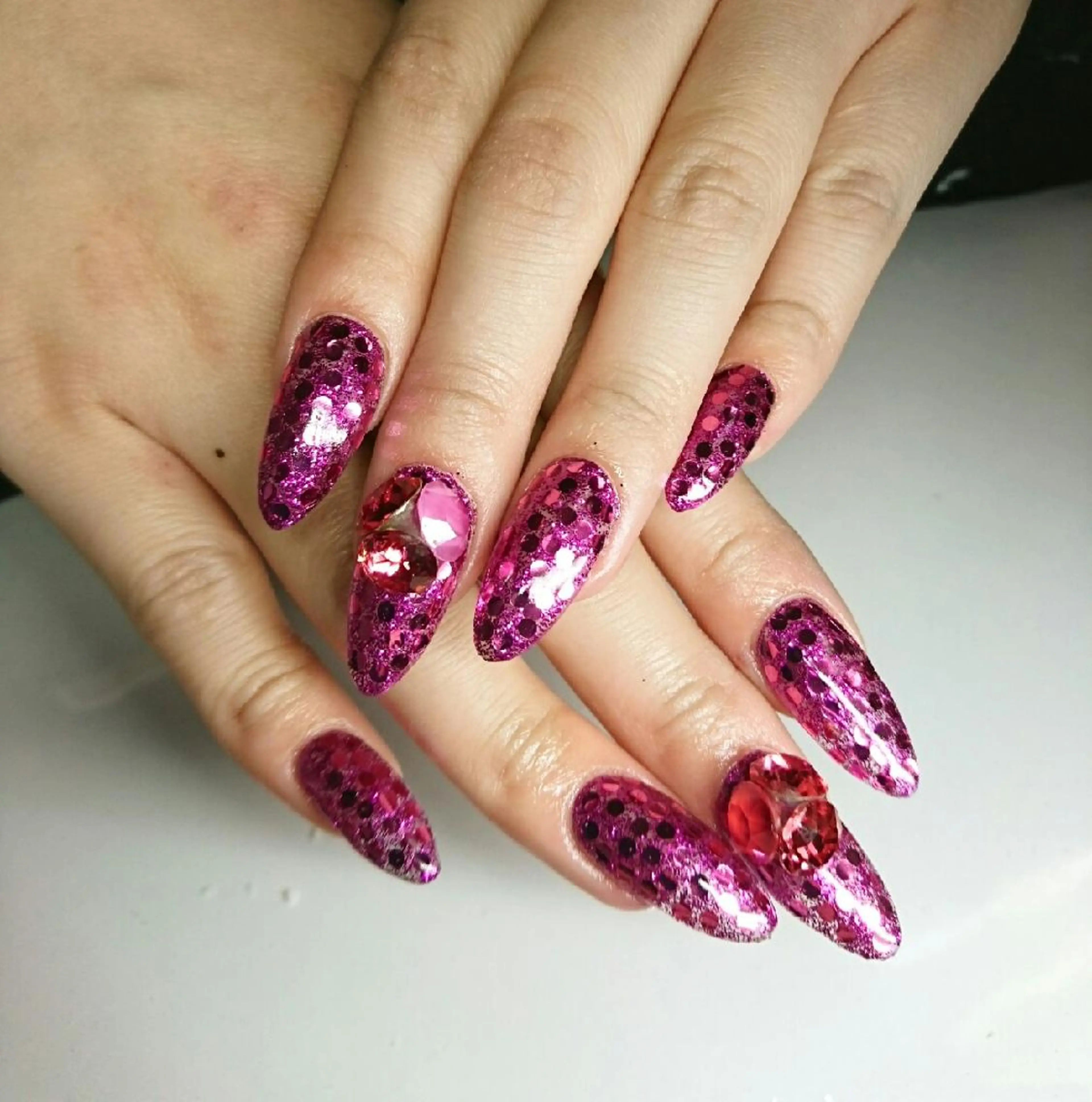 ネイル 長さ出し ワンカラーネイル ハンドネイル macaron♥所属・nail salon macaron のネイルデザイン