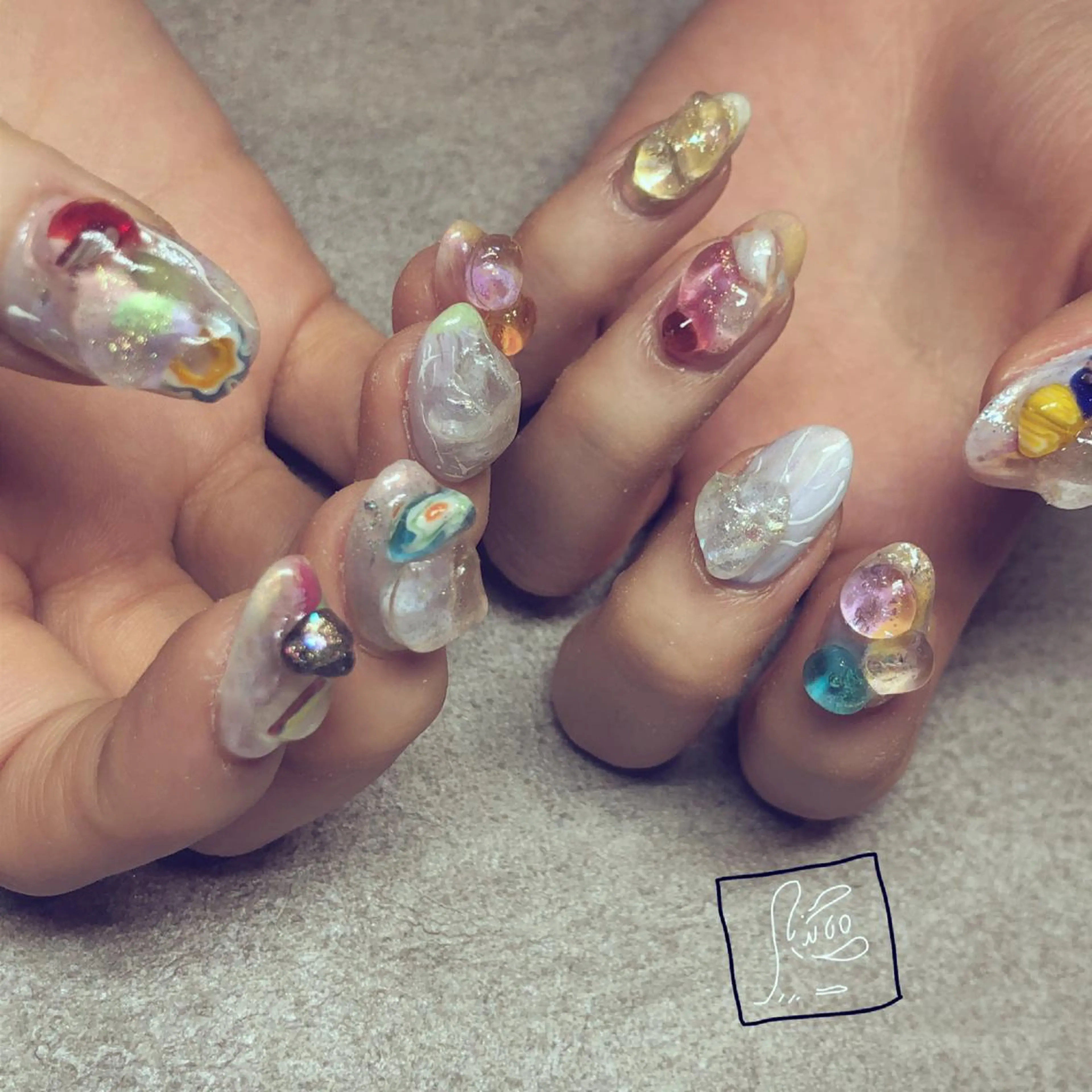 ネイル アートネイル クリアネイル ニュアンスネイル ワンカラーネイル ハンドネイル hamaguchi licoのネイルデザイン