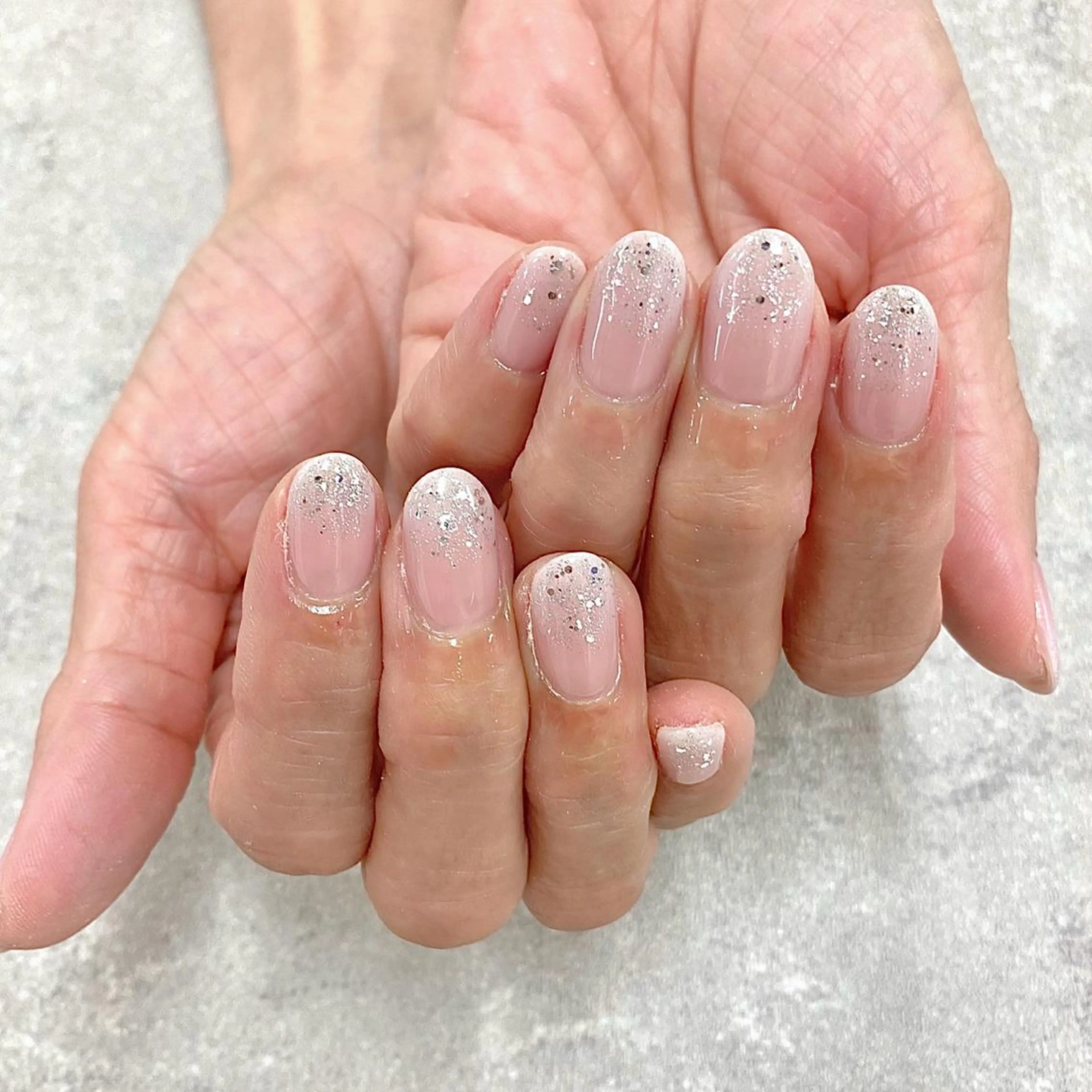 ネイル フットネイル フレンチネイル ジェルネイル ガラスフレンチ グラデーション NUMAZAWA KASUMIのネイルデザイン