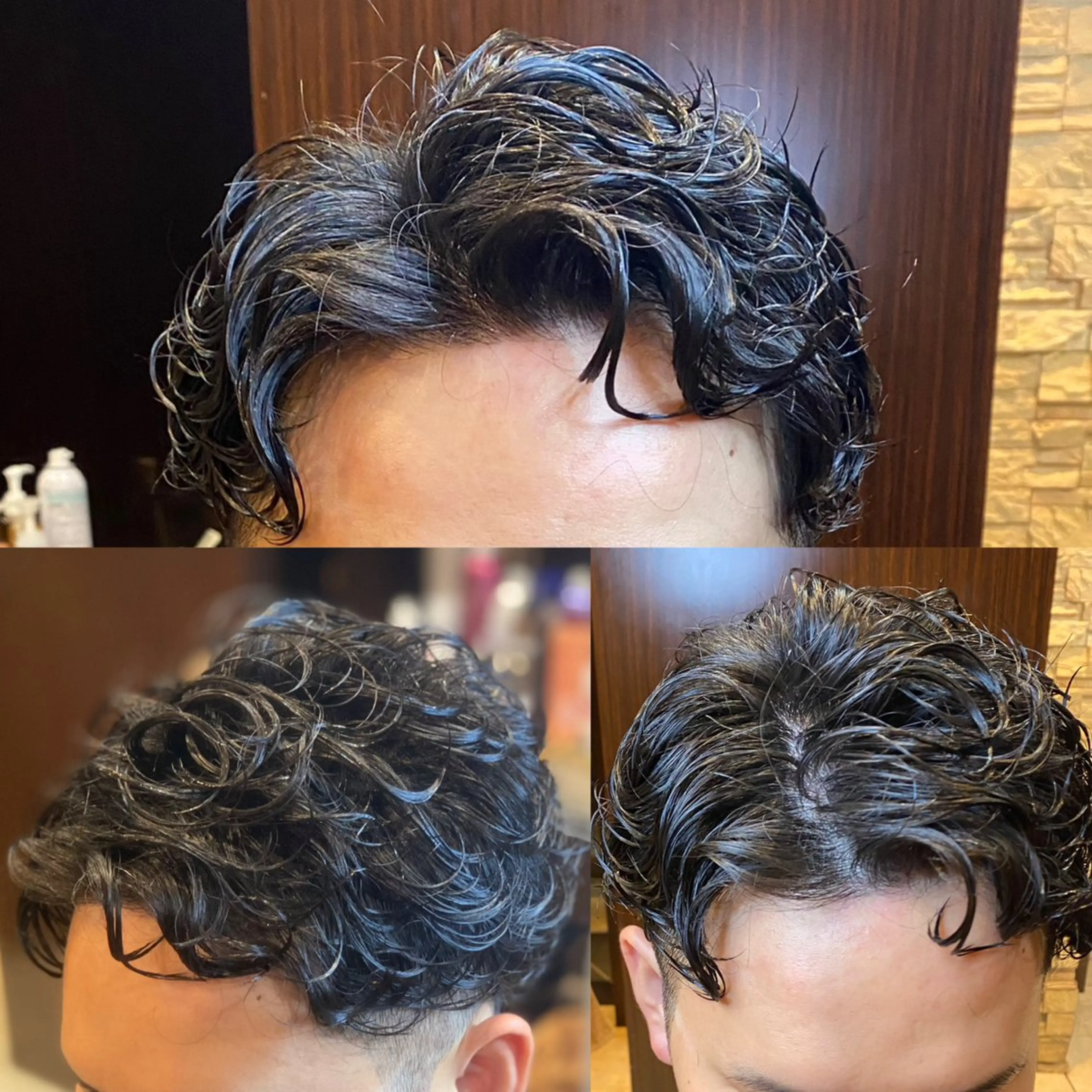 ミディアム カット パーマ 北川 竜也のヘアスタイル