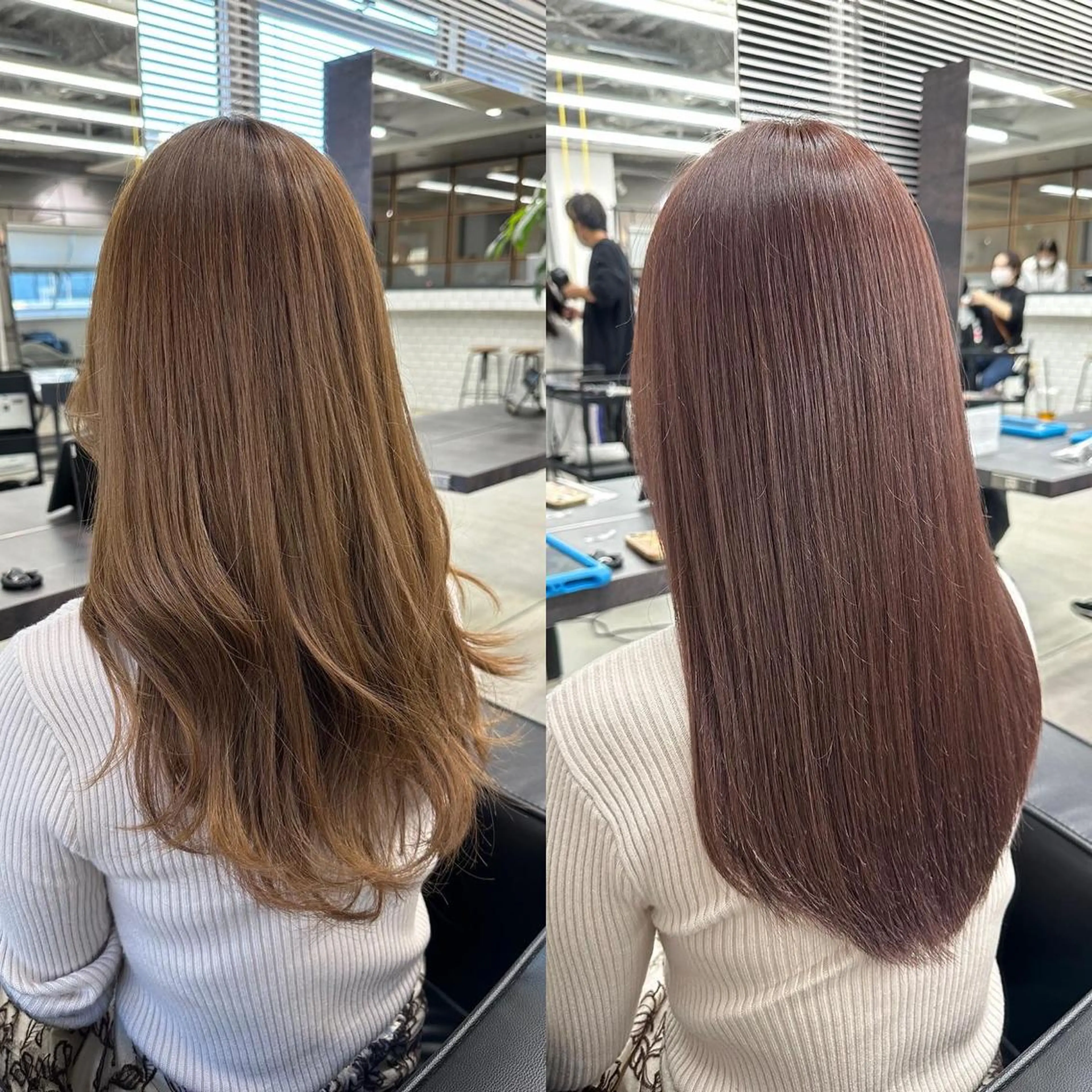 ロング カラー カット ヘアカラー トリートメント ✨大人韓国風レイヤー ✨吉原 潤✨のヘアスタイル