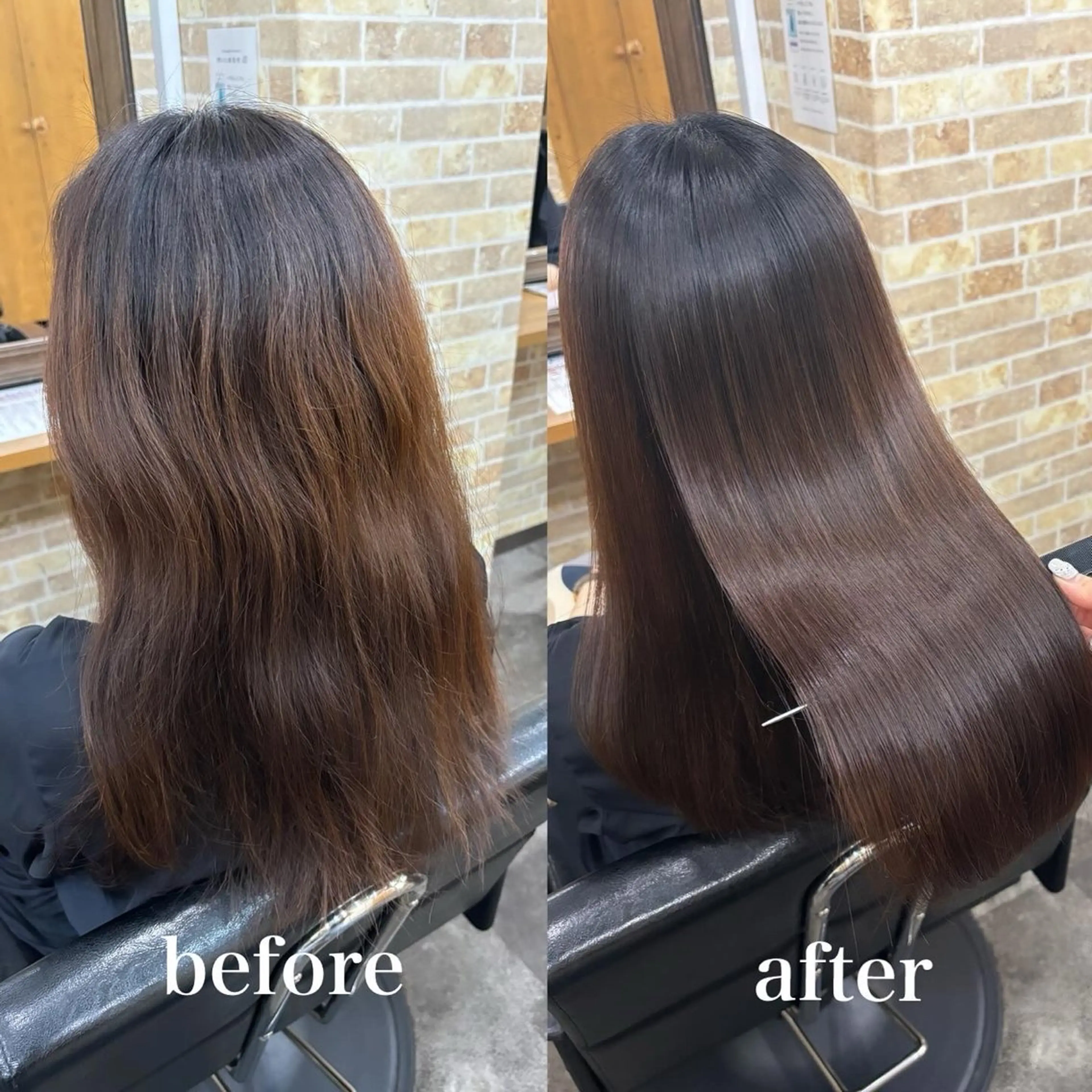ロング カット 縮毛矯正 トリートメント 髪質改善 🤍erikaのヘアスタイル