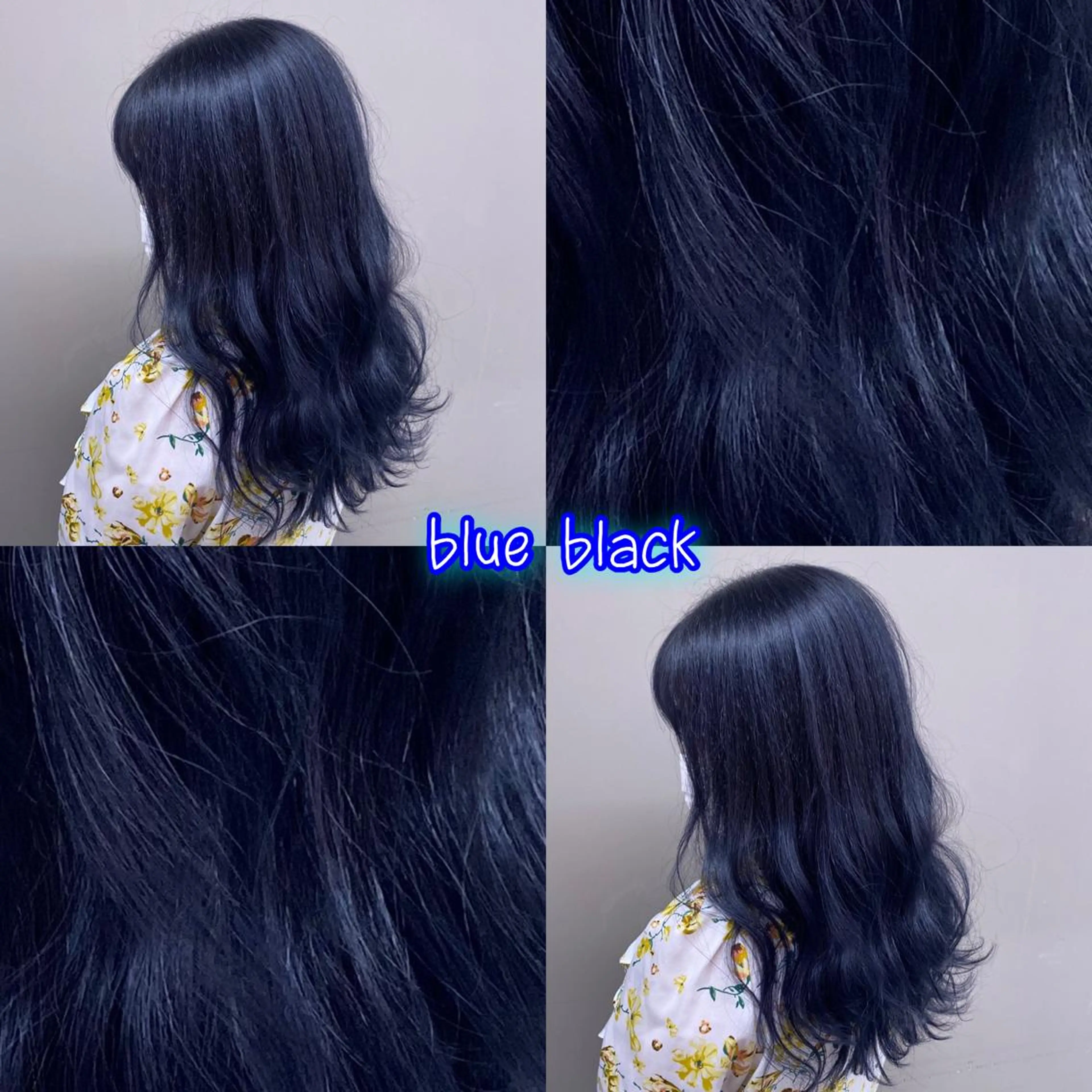 セミロング カラー ヘアアレンジ 黒髪 ブルーカラー ブルーブラック 全色特化美容師 /コウスケ🎨のヘアスタイル