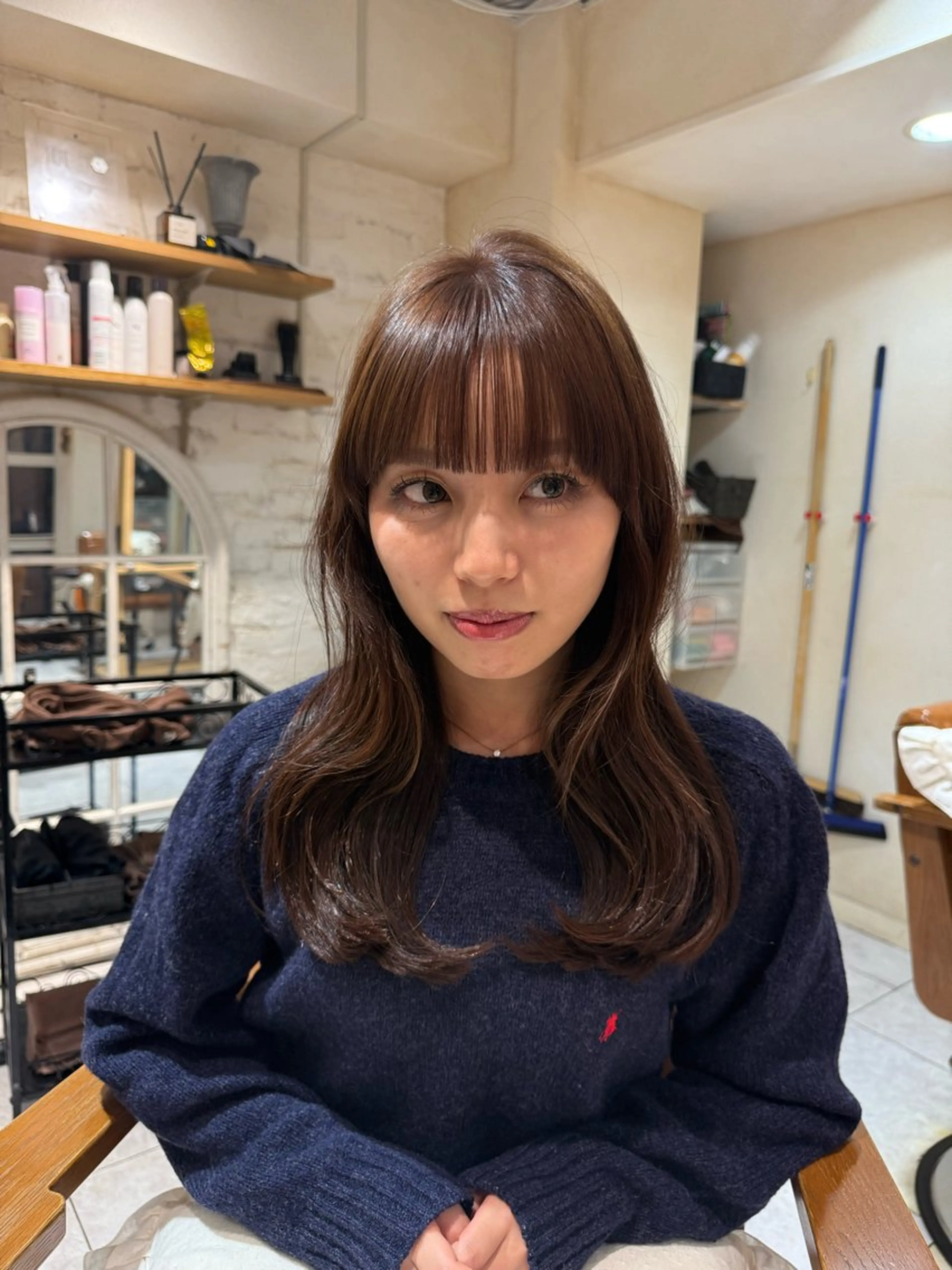 ロング カラー 上野 莉菜のヘアスタイル