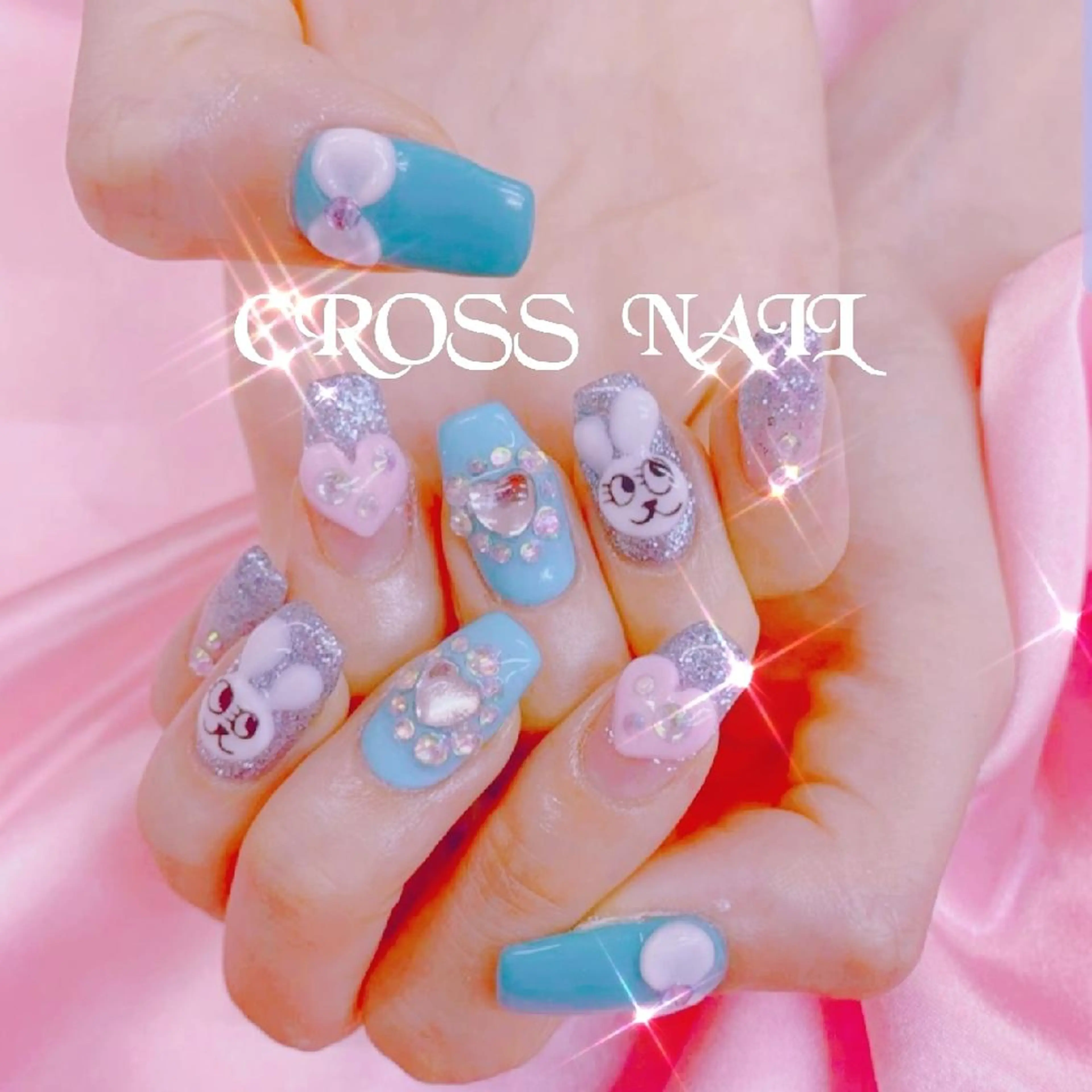 ネイル 長さ出し 氷ネイル・うるうるネイル 韓国ネイル ネイルチップ CROSS SALON/Lazy所属・CROSS  クロス　のネイルデザイン