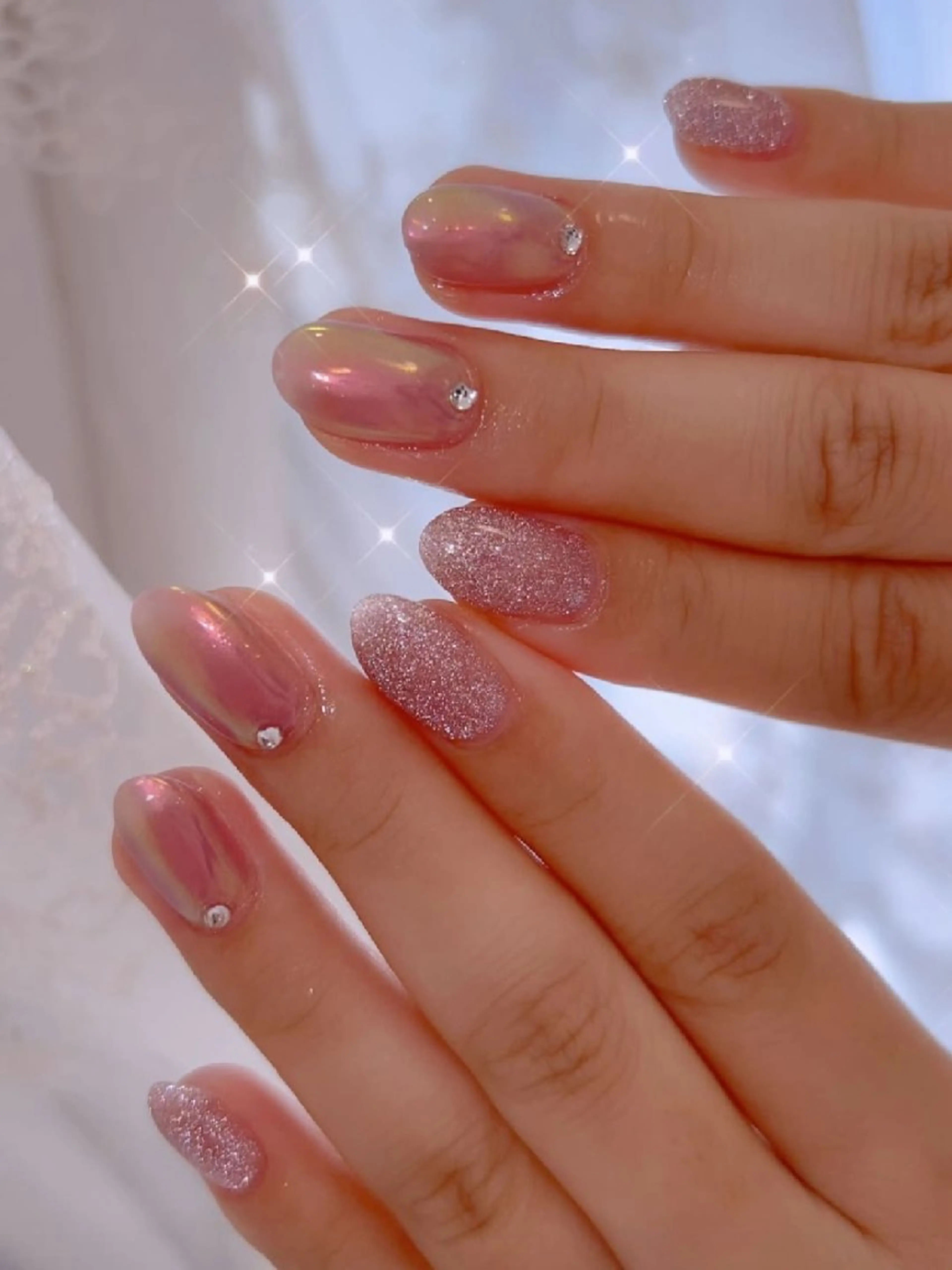ネイル 長さ出し ジェルネイル 韓国ネイル マグネットネイル ニュアンスネイル ハンドネイル I LOVE ME NAIL.｡.:*♡のネイルデザイン