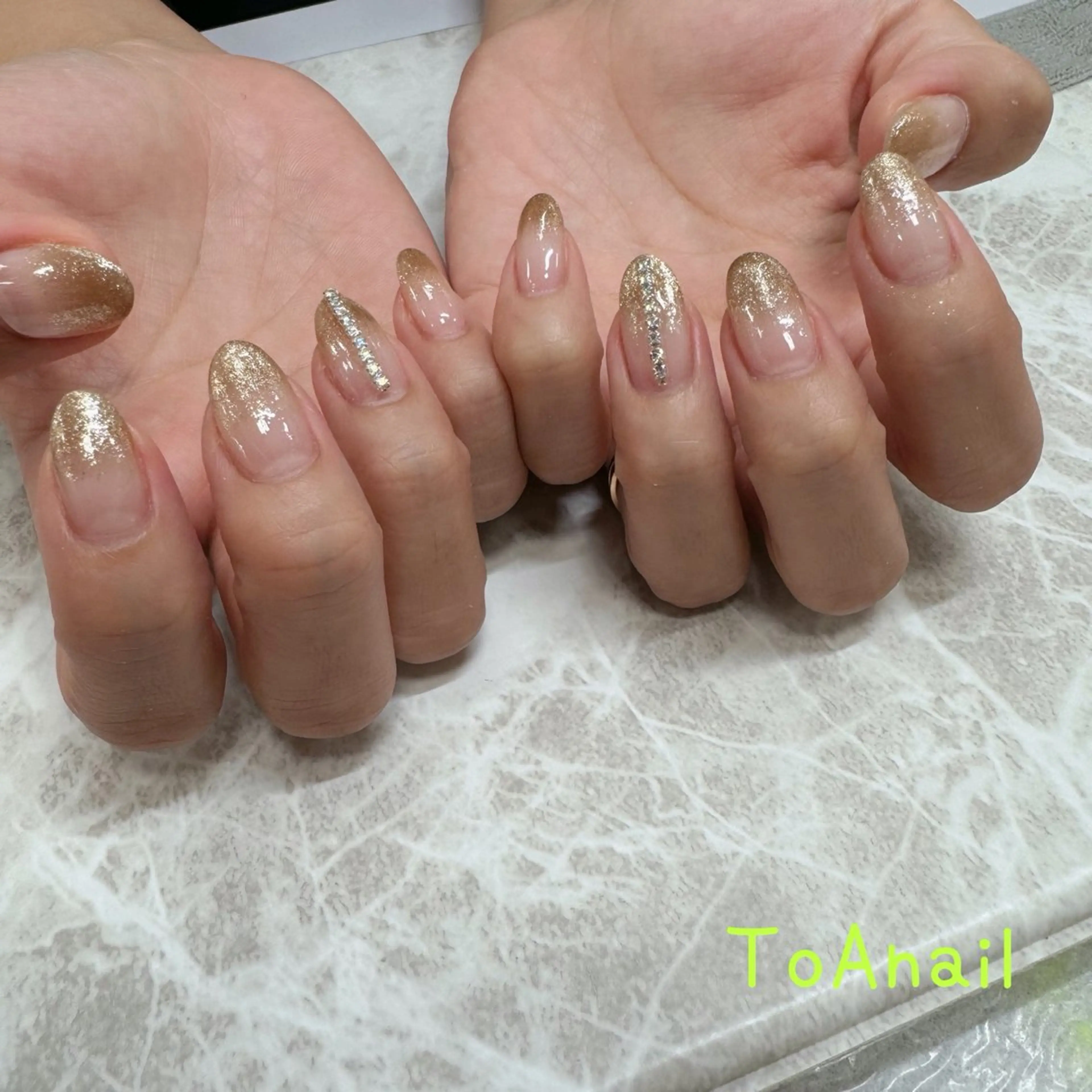ネイル グラデーション ラメ(グリッター) ラメグラデーション ToA nailのネイルデザイン