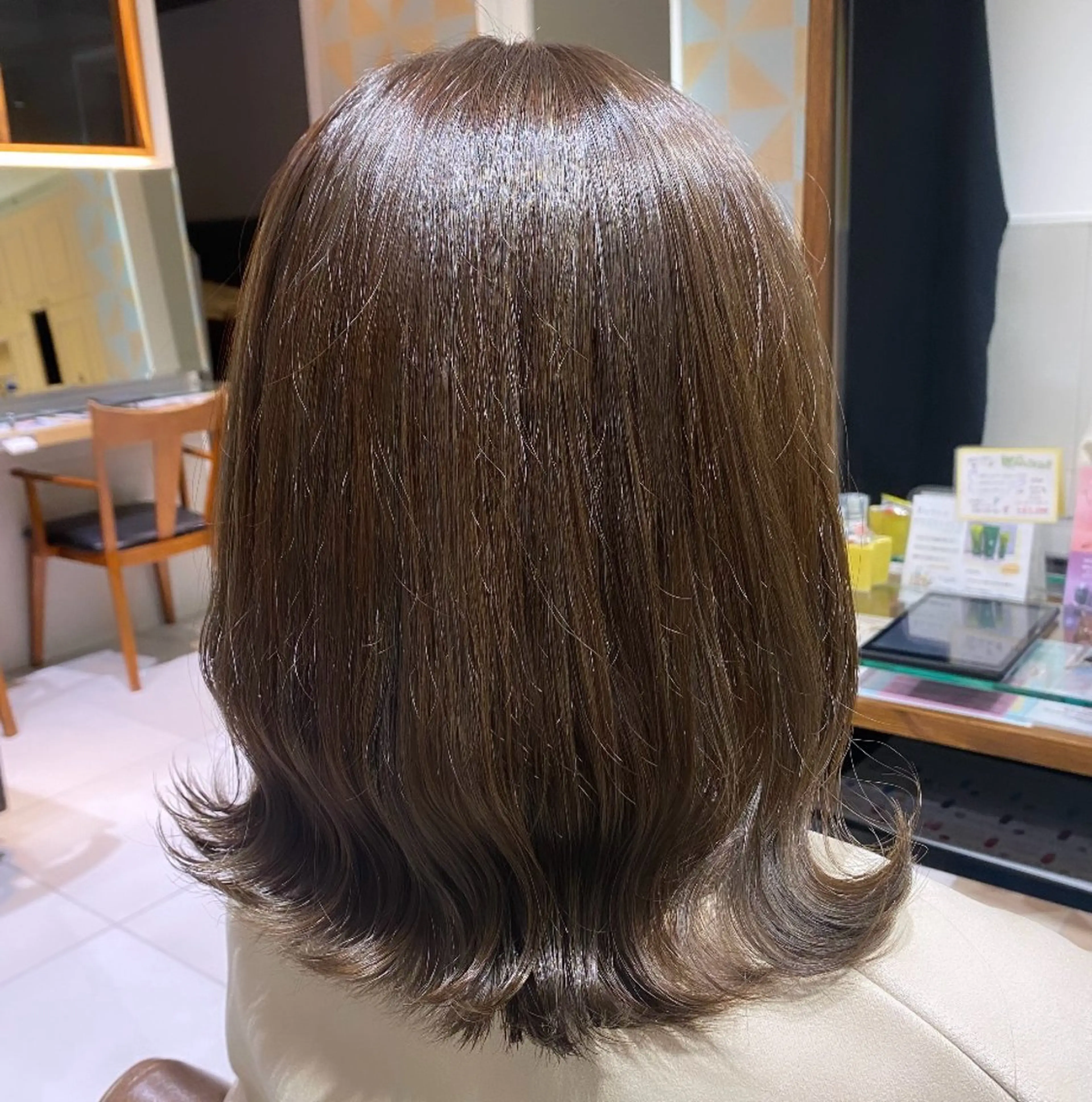 ミディアム カラー ヘアアレンジ カット ヘアカラー 吉水 彩乃 /ボブ/透明感カラーのヘアスタイル