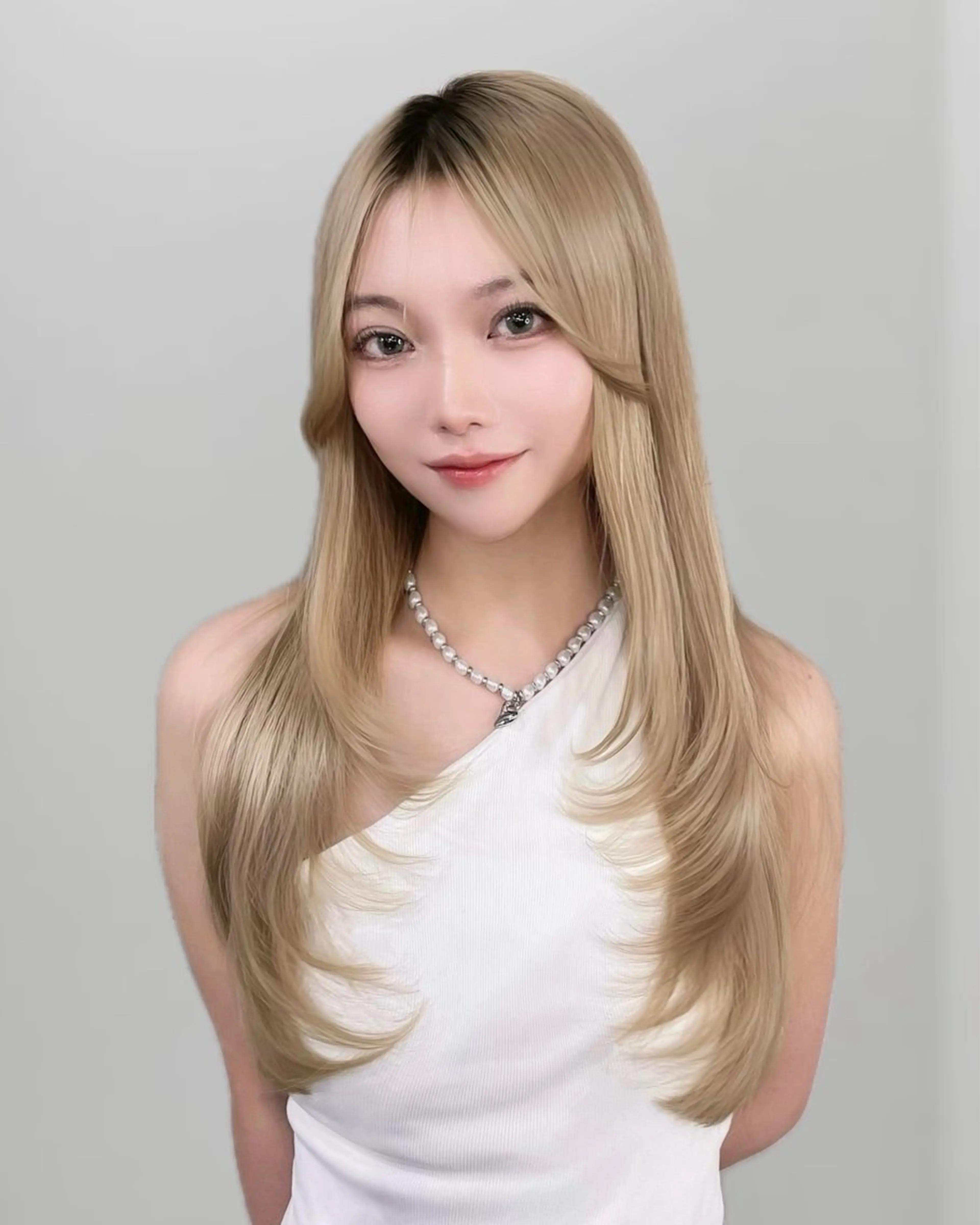 ロング カラー カット MIRAC所属・Ryoichi⛓️ 韓国ヘア/ハイトーンのヘアスタイル