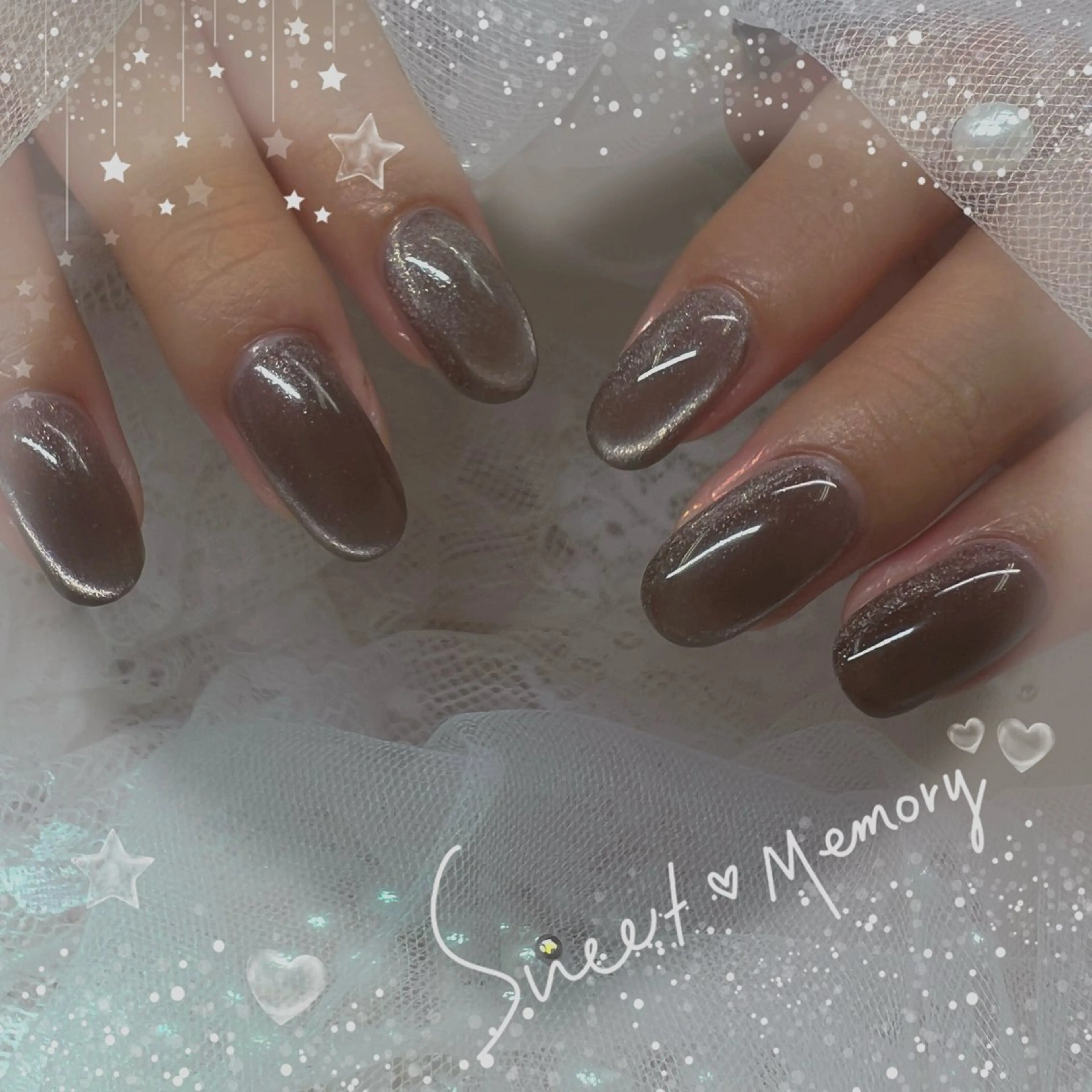 ネイル チークネイル フレンチネイル ガーリー ガラスフレンチ グラデーション ハンドネイル Chill Nailsalonのネイルデザイン
