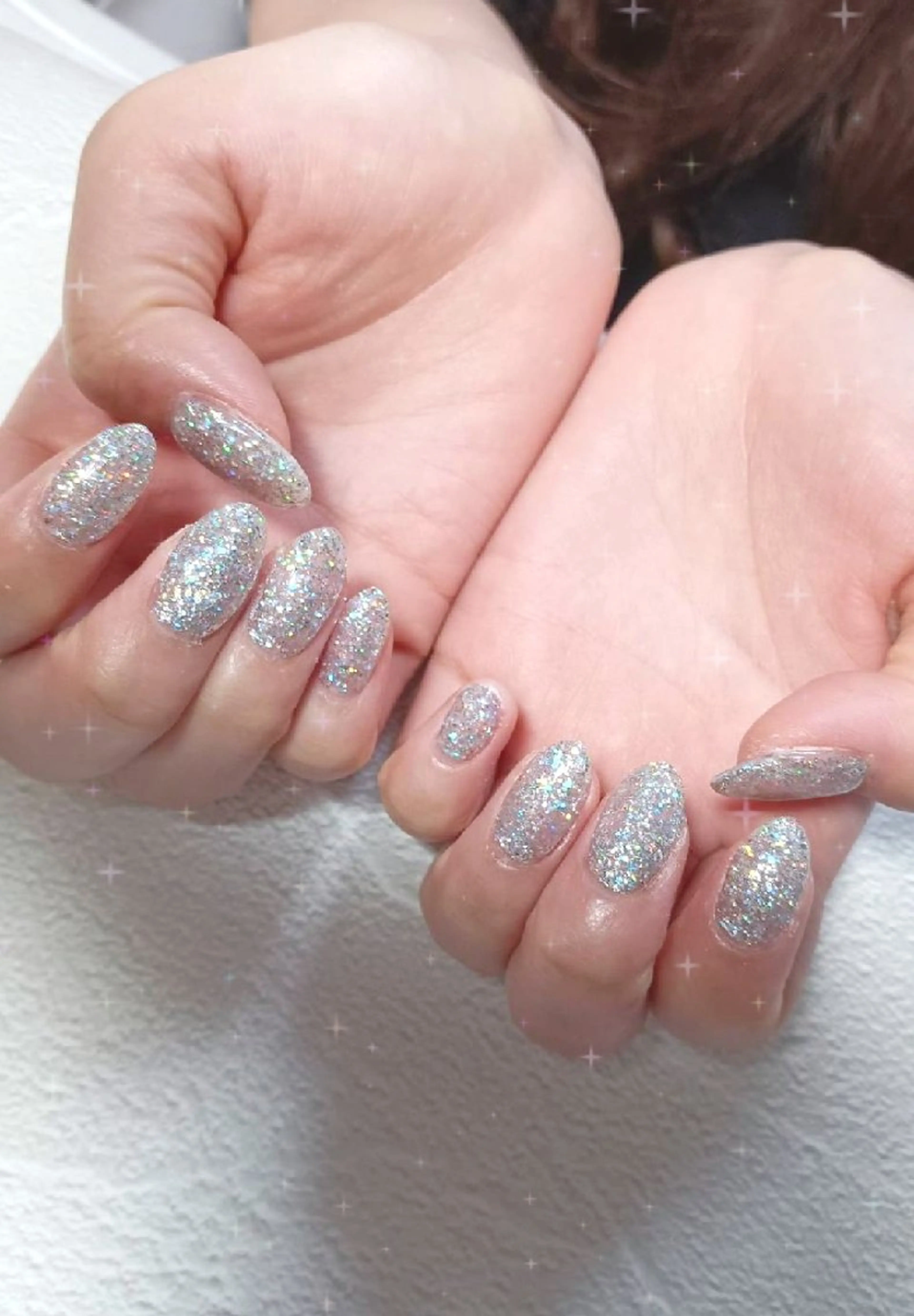 ネイル ジェルネイル キラキラネイル ラメ(グリッター) ラメグラデーション マグネットネイル flure de neige yukiのネイルデザイン