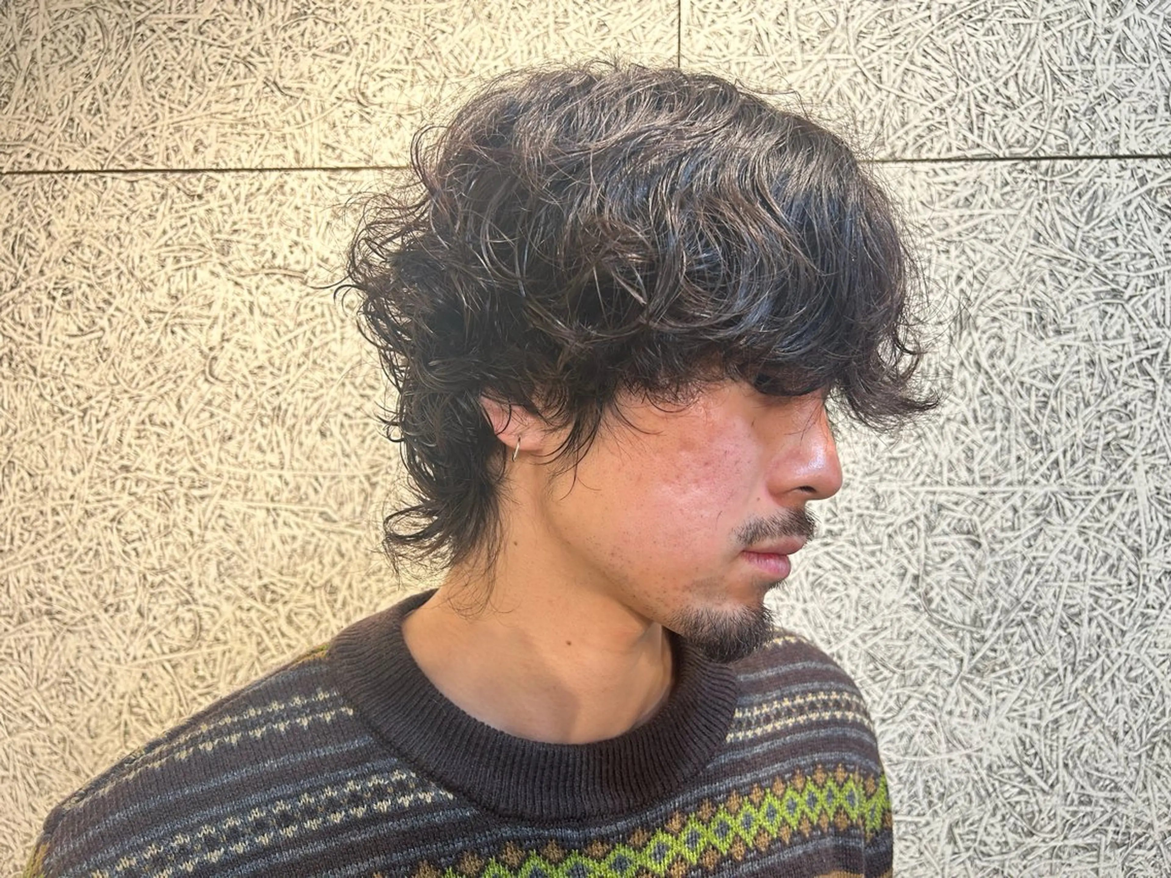ミディアム パーマ メンズ KURAKU羽根木店所属・藤田 衣子のヘアスタイル