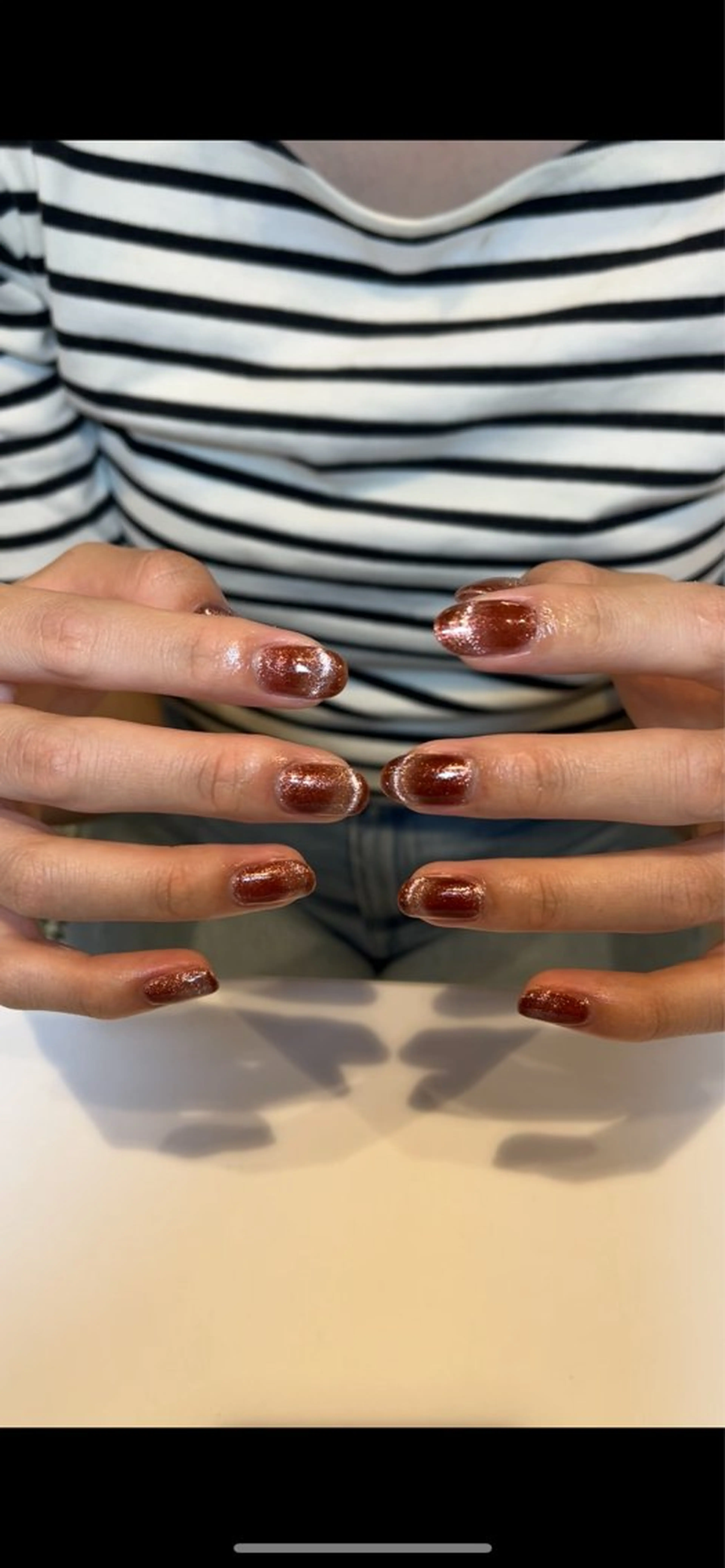 ネイル フレンチネイル マグネットネイル マグネットフレンチ eight nail 春菜のネイルデザイン