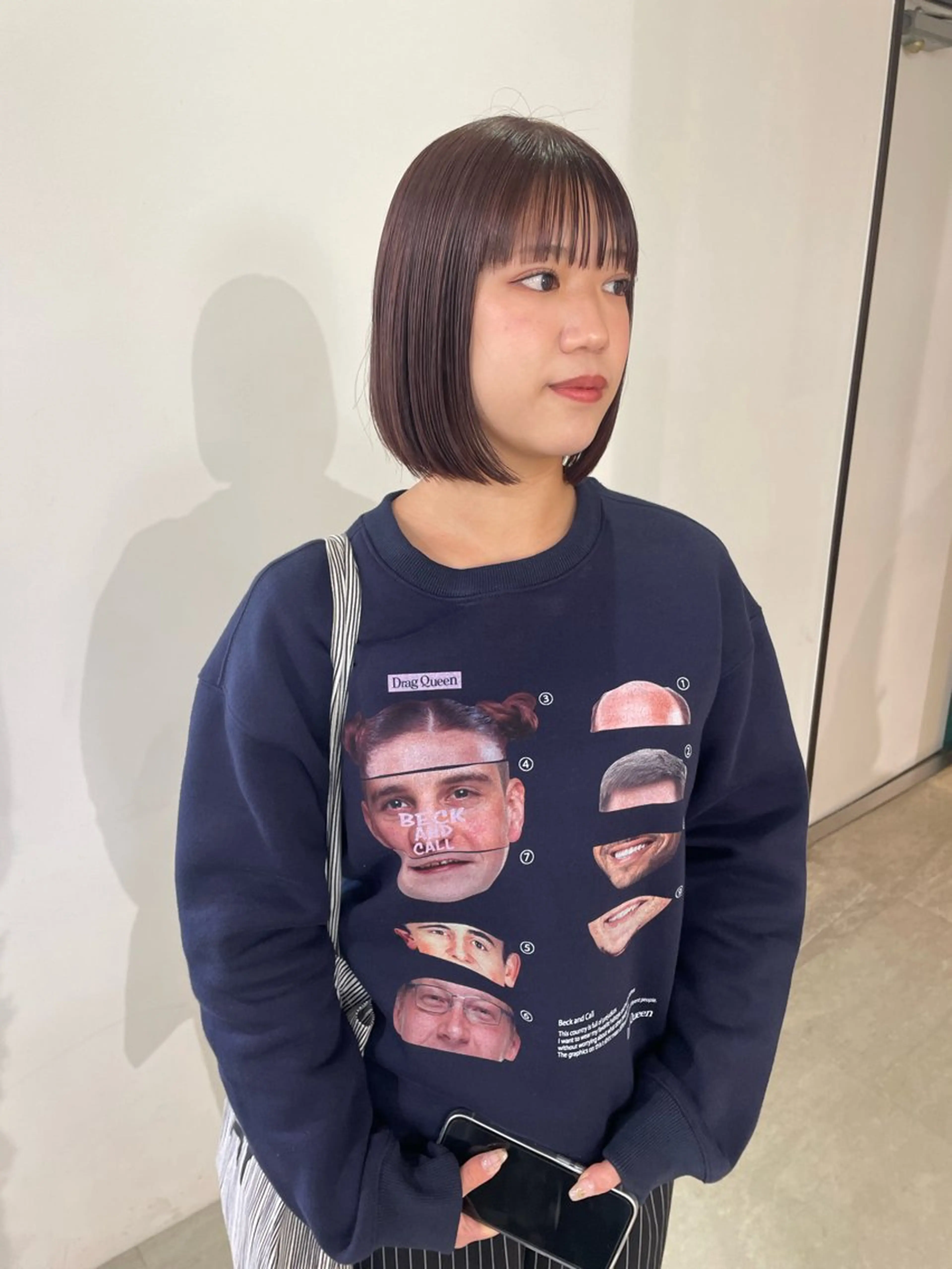 ショート カラー ショートボブ ブラウンカラー ボブ ショートヘア ワイドバング カット ヘアカラー トリートメント MIU/ルーツカラー ボブ/顔周りレイヤーのヘアスタイル