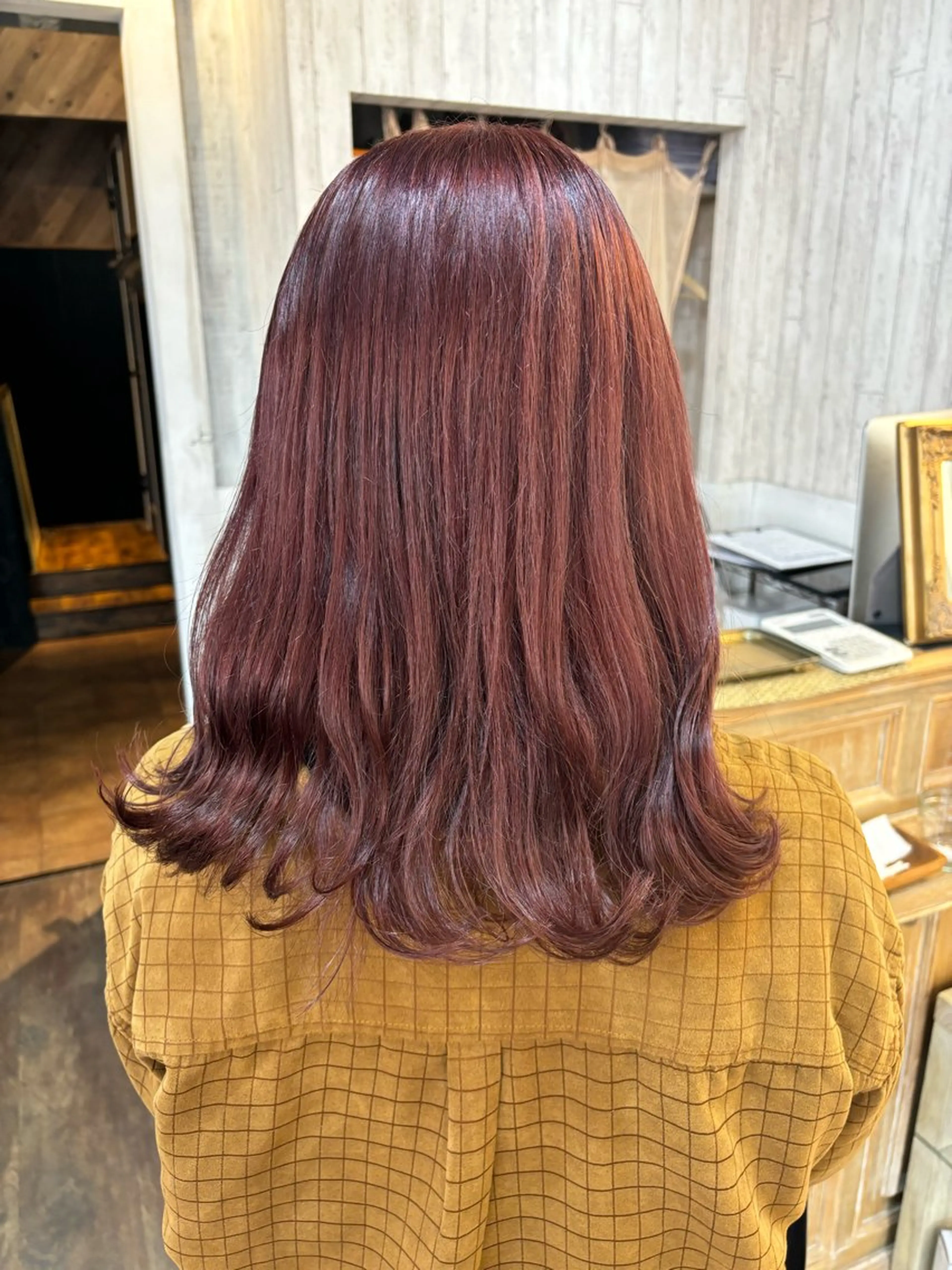 セミロング ピンクラベンダー ブリーチなし透明感 カラー✳︎ayaneのヘアスタイル