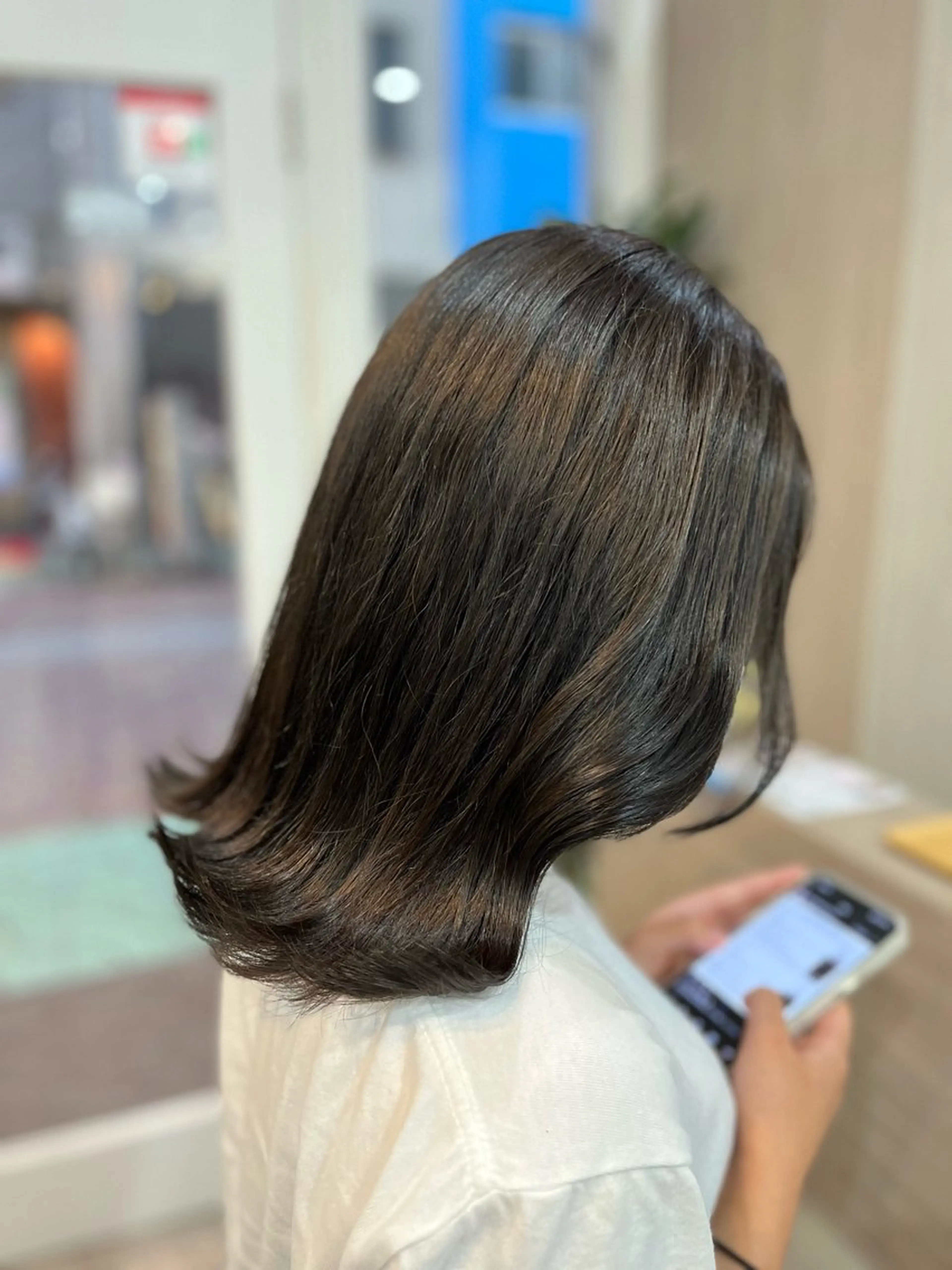 ミディアム カラー ヘアカラー 堀川 希歩のヘアスタイル