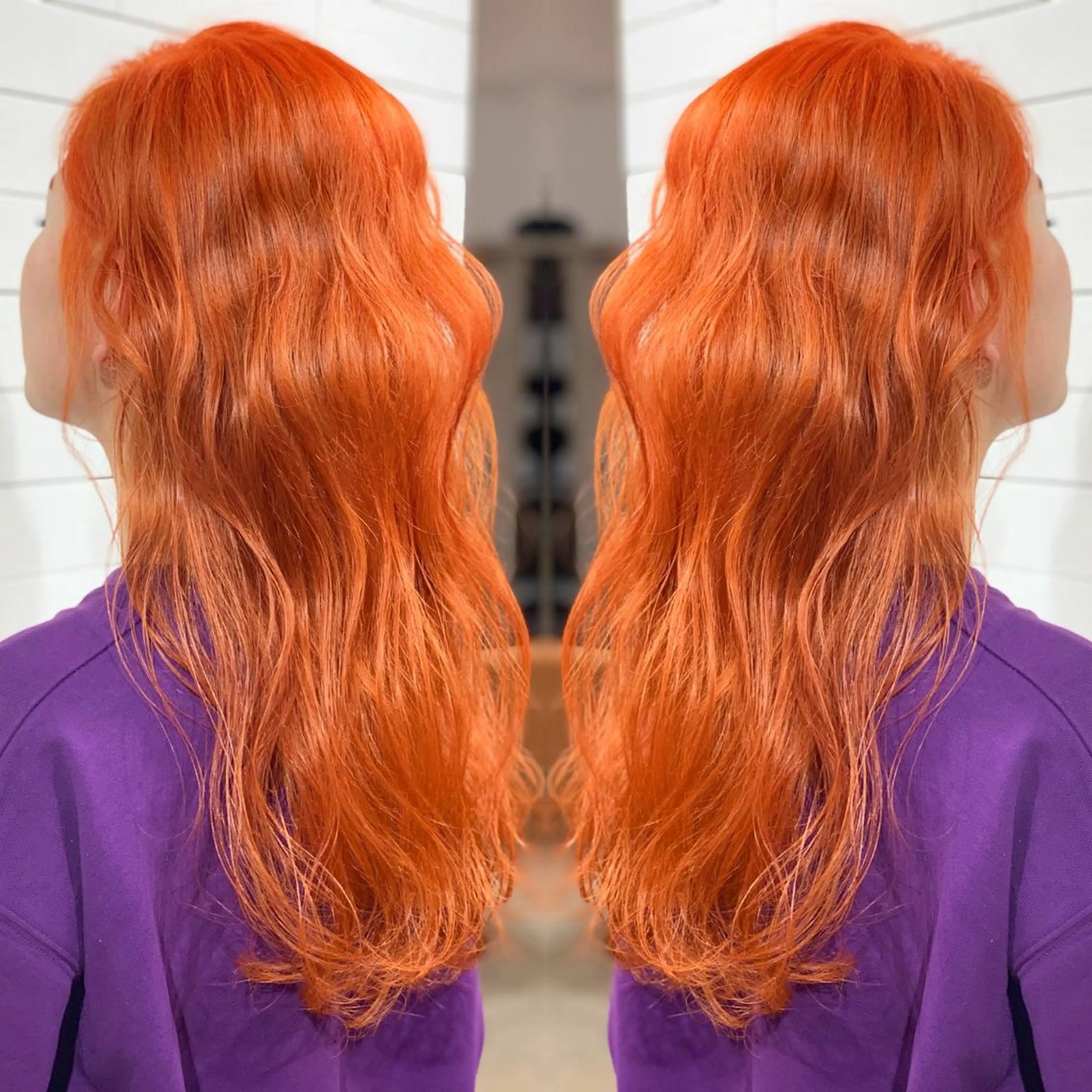 セミロング カラー パーマ ヘアアレンジ ヘアカラー トリートメント ヘアセット 髪質改善×ハイトーン 中田啄也のヘアスタイル