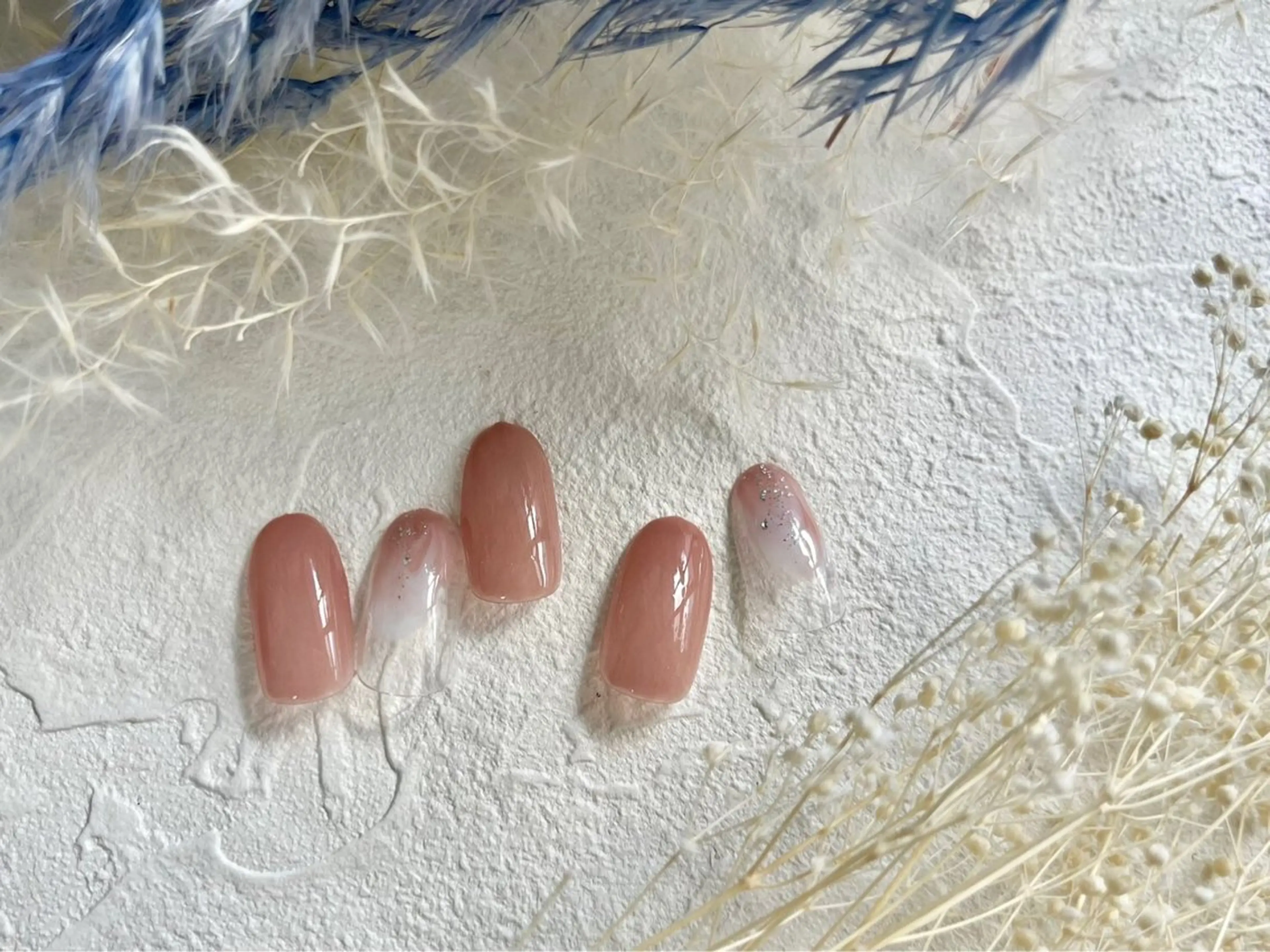 ネイル オーロラネイル 入学式 フットネイル フレンチネイル ジェルネイル Mogu nail 二子玉川のネイルデザイン