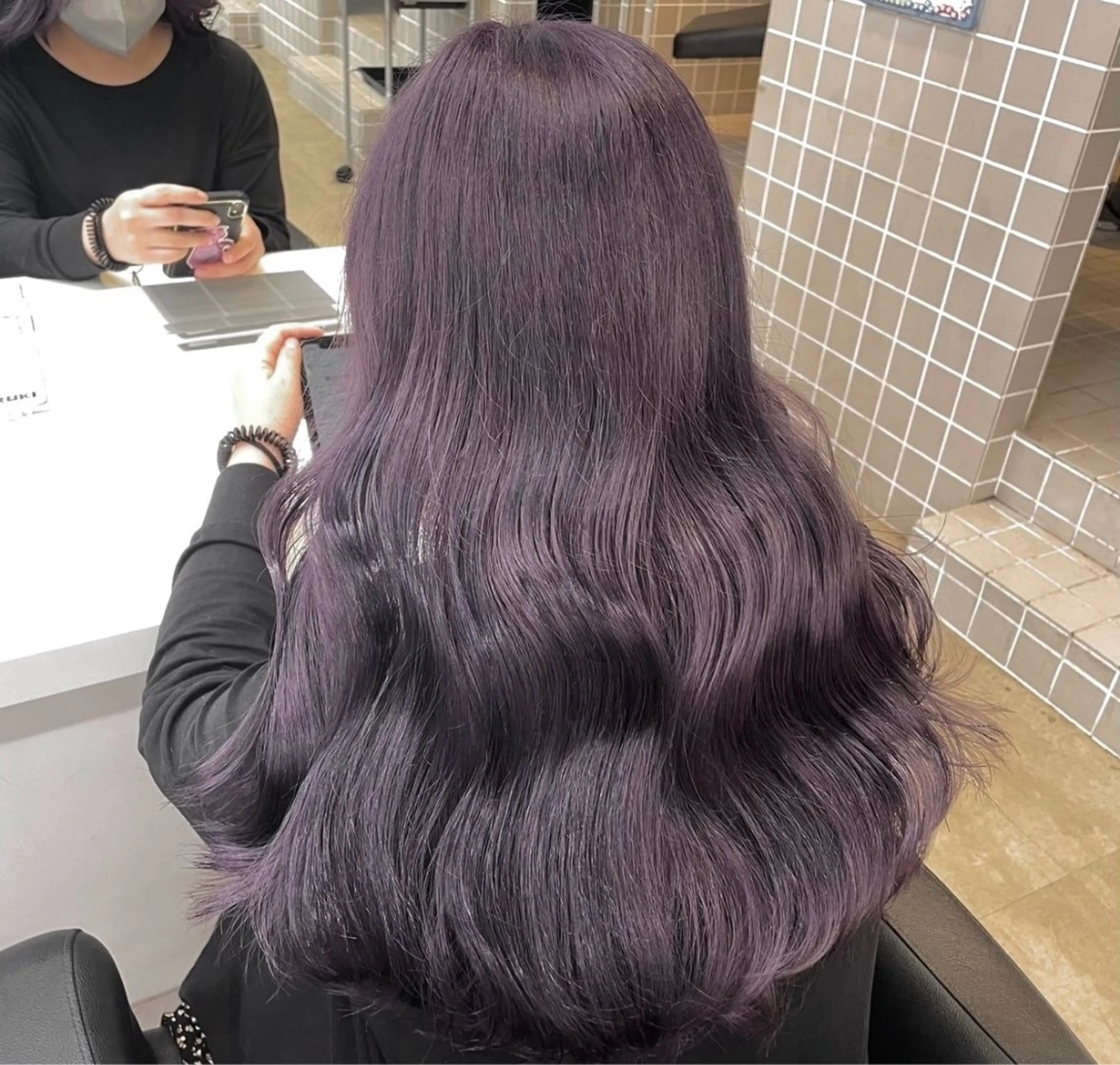 ロング カラー ヘアカラー トリートメント ヘアセット 🤍ベージュ/透明感 韓国ヘア/まりん🤍のヘアスタイル