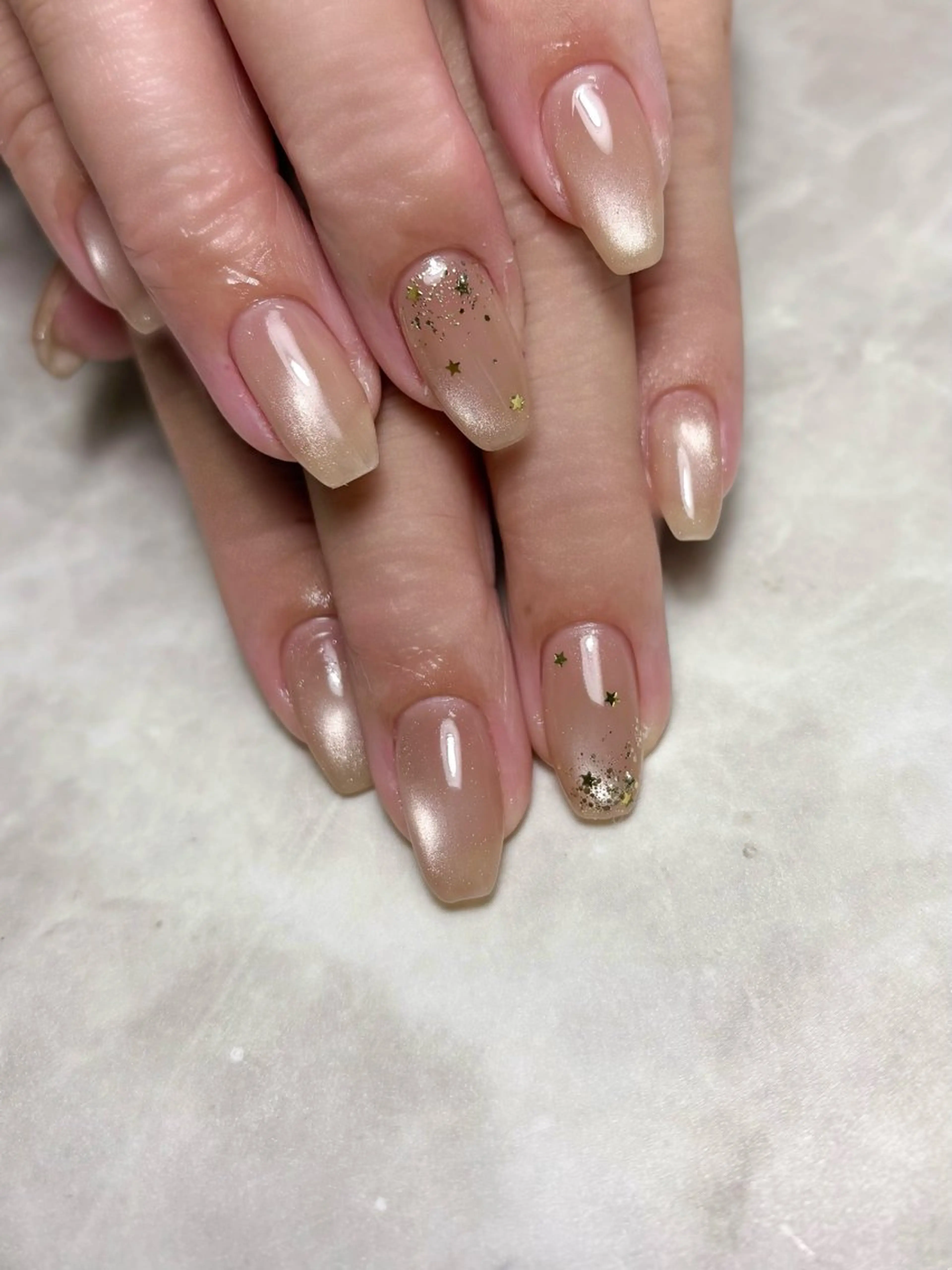 ネイル ホログラムネイル マグネットネイル Nailsalon E's cafeのネイルデザイン