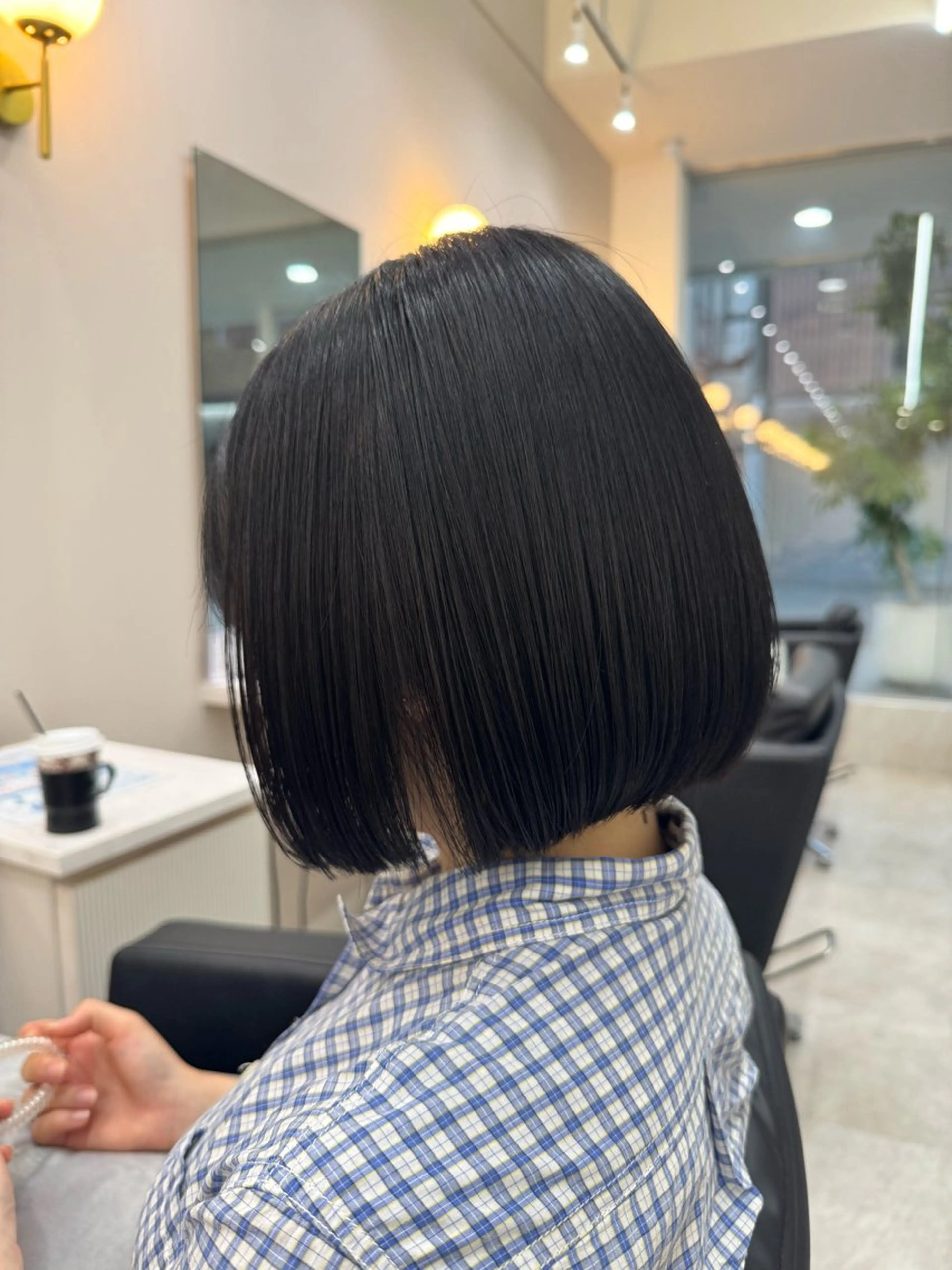ミディアム ボブ 似合わせカット カット 縮毛矯正 加藤優眞/髪質改善 似合わせ/箕面/のヘアスタイル