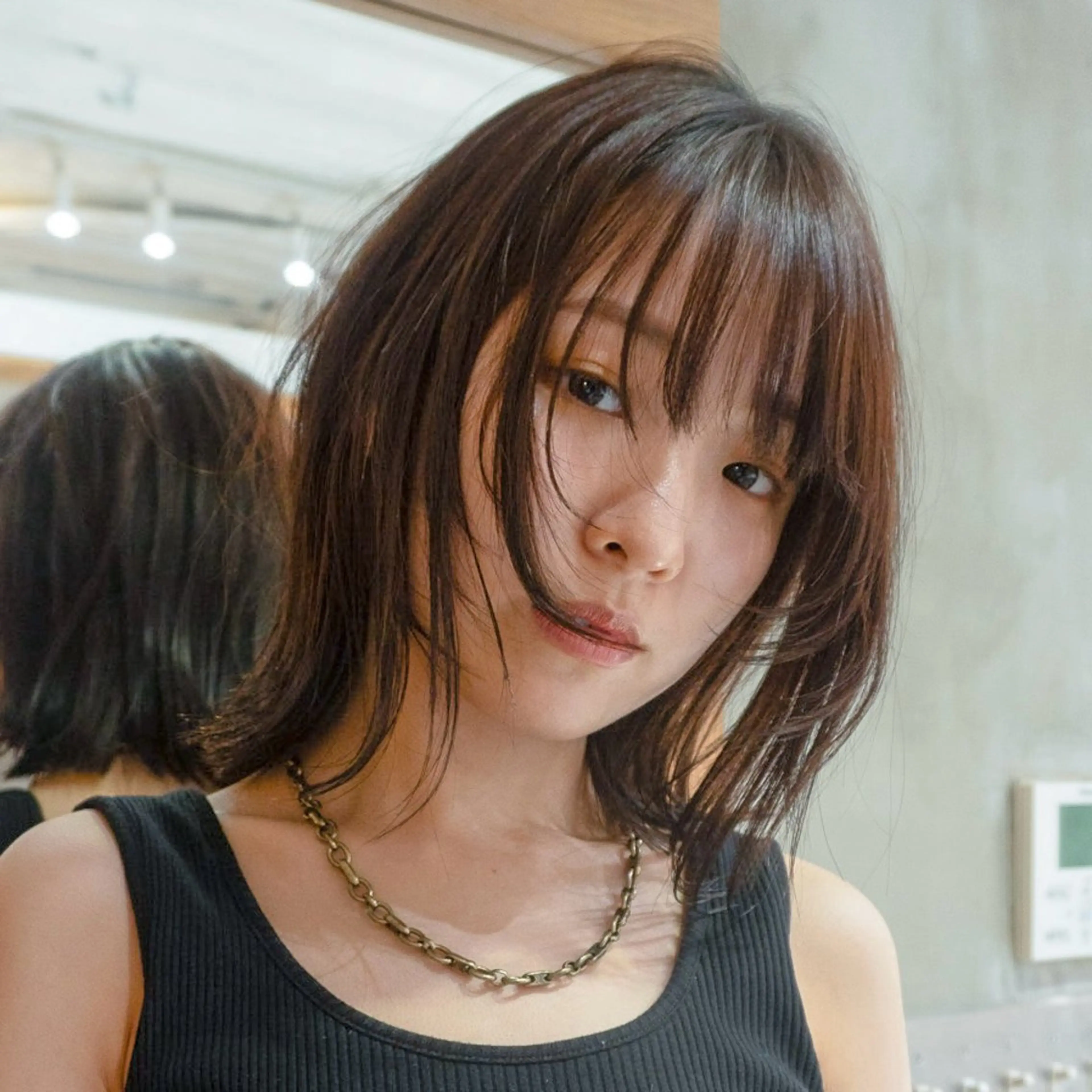 ミディアム カラー ボブレイヤー ミディアムレイヤー ブラウンカラー ボブ 顔まわりレイヤー カット ヘアカラー 🌿ボブ パーマ高橋啓太🌿のヘアスタイル