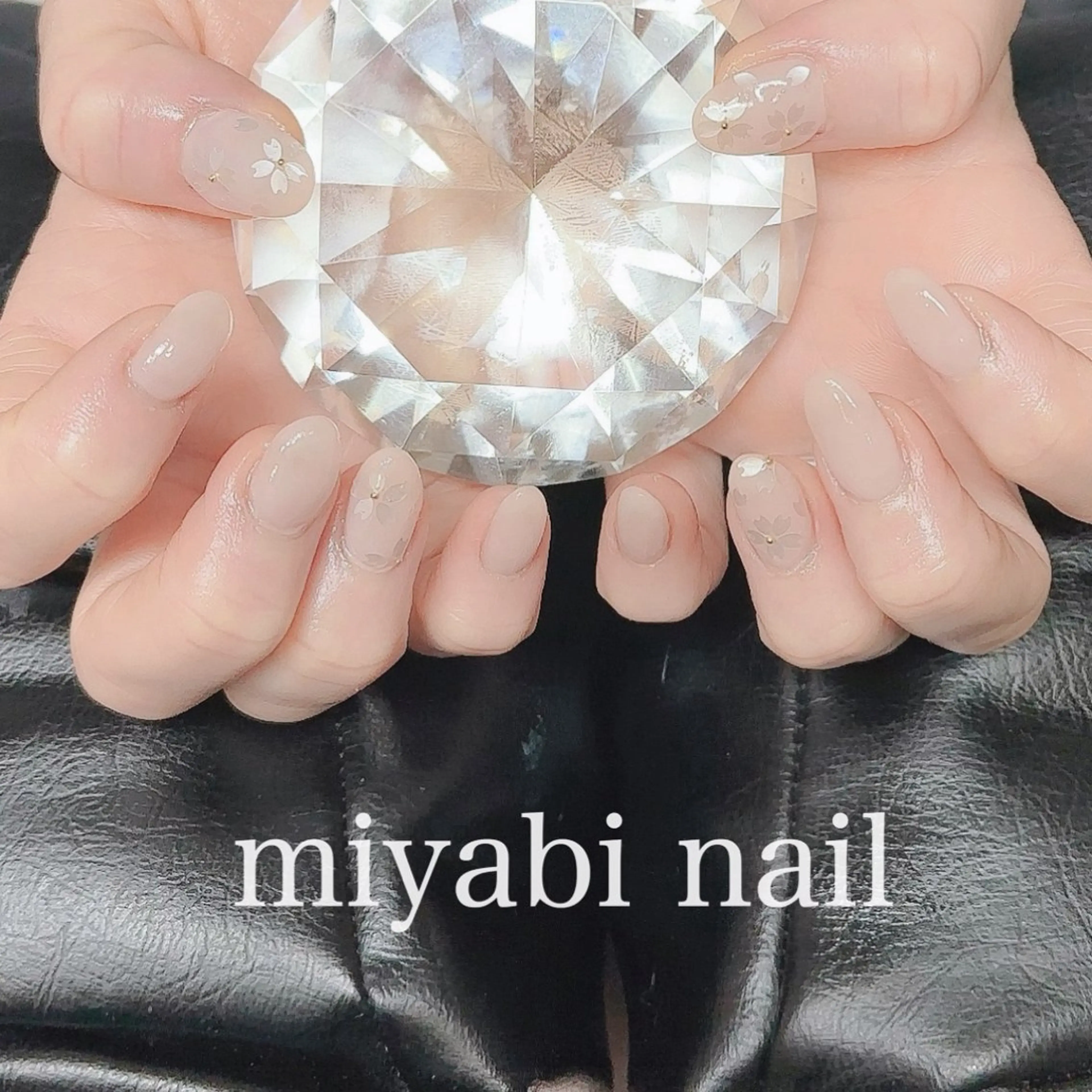 ネイル アートネイル 桜ネイル 持ち込み オフィスネイル ピンク ハンドネイル miyabi nail 桂川駅近くのネイルデザイン