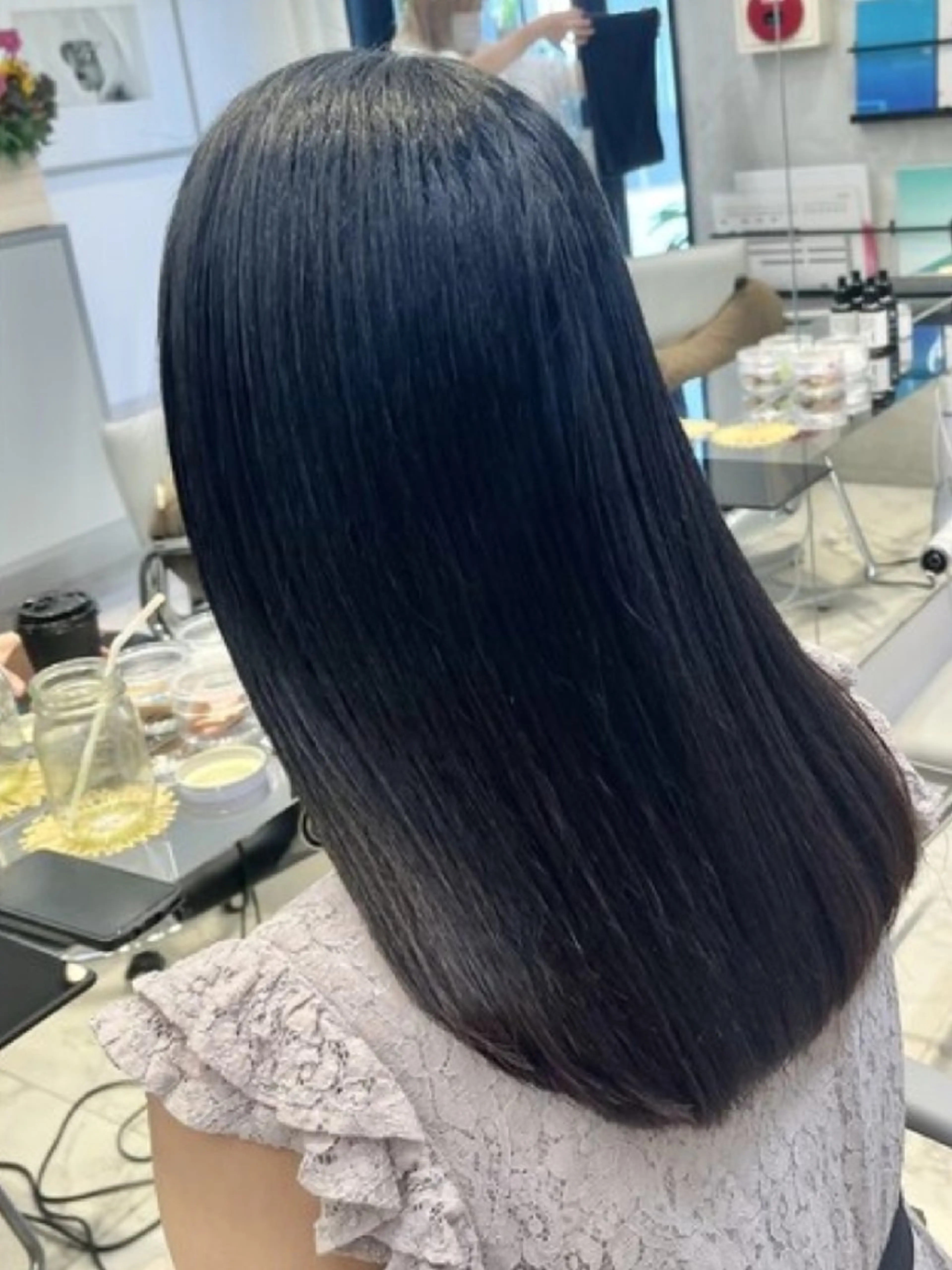 ロング ヘアカラー トリートメント ヘッドスパ ヘアセット 優 ／表参道のヘアスタイル