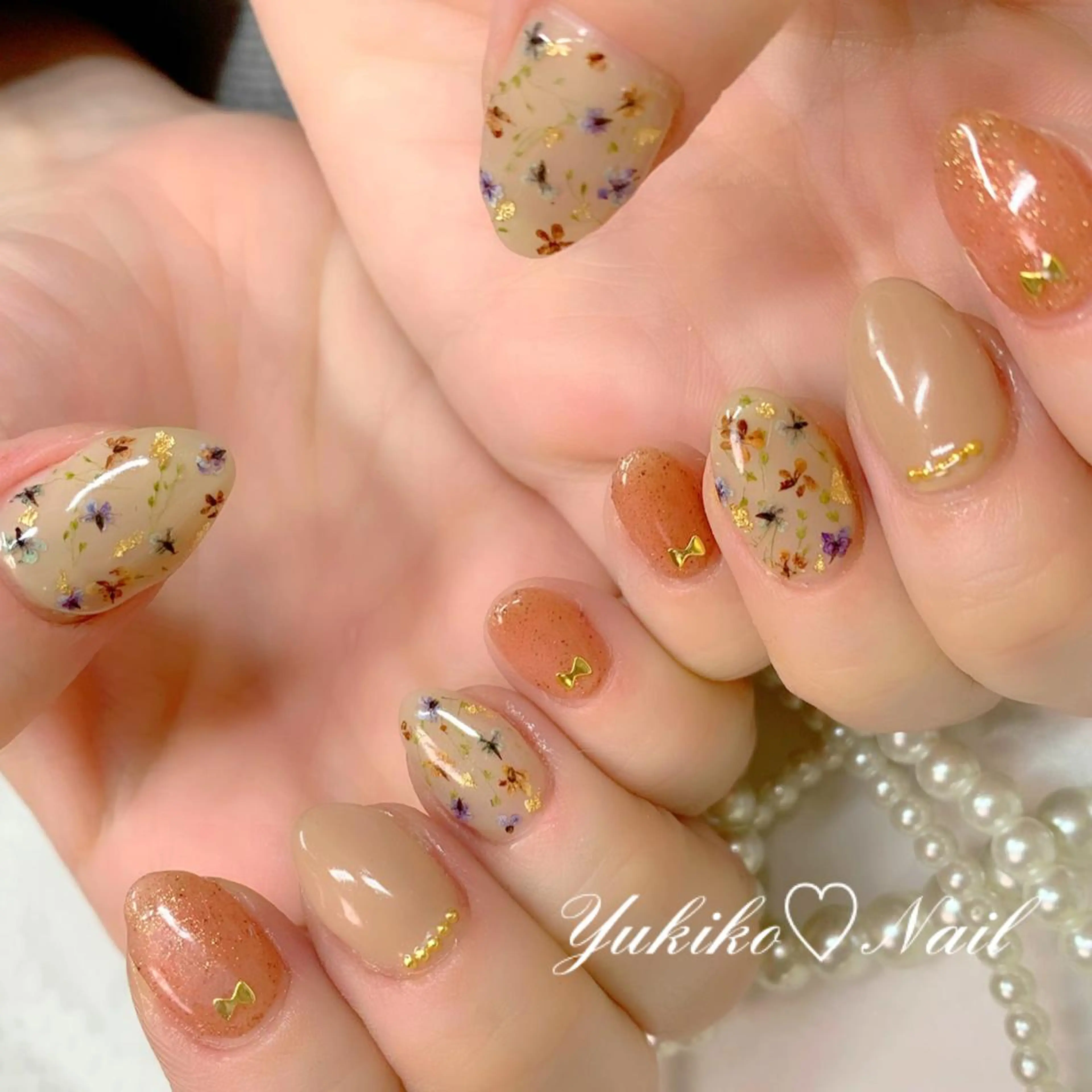 ネイル フラワーネイル 持ち込み ユキコ ネイルのネイルデザイン