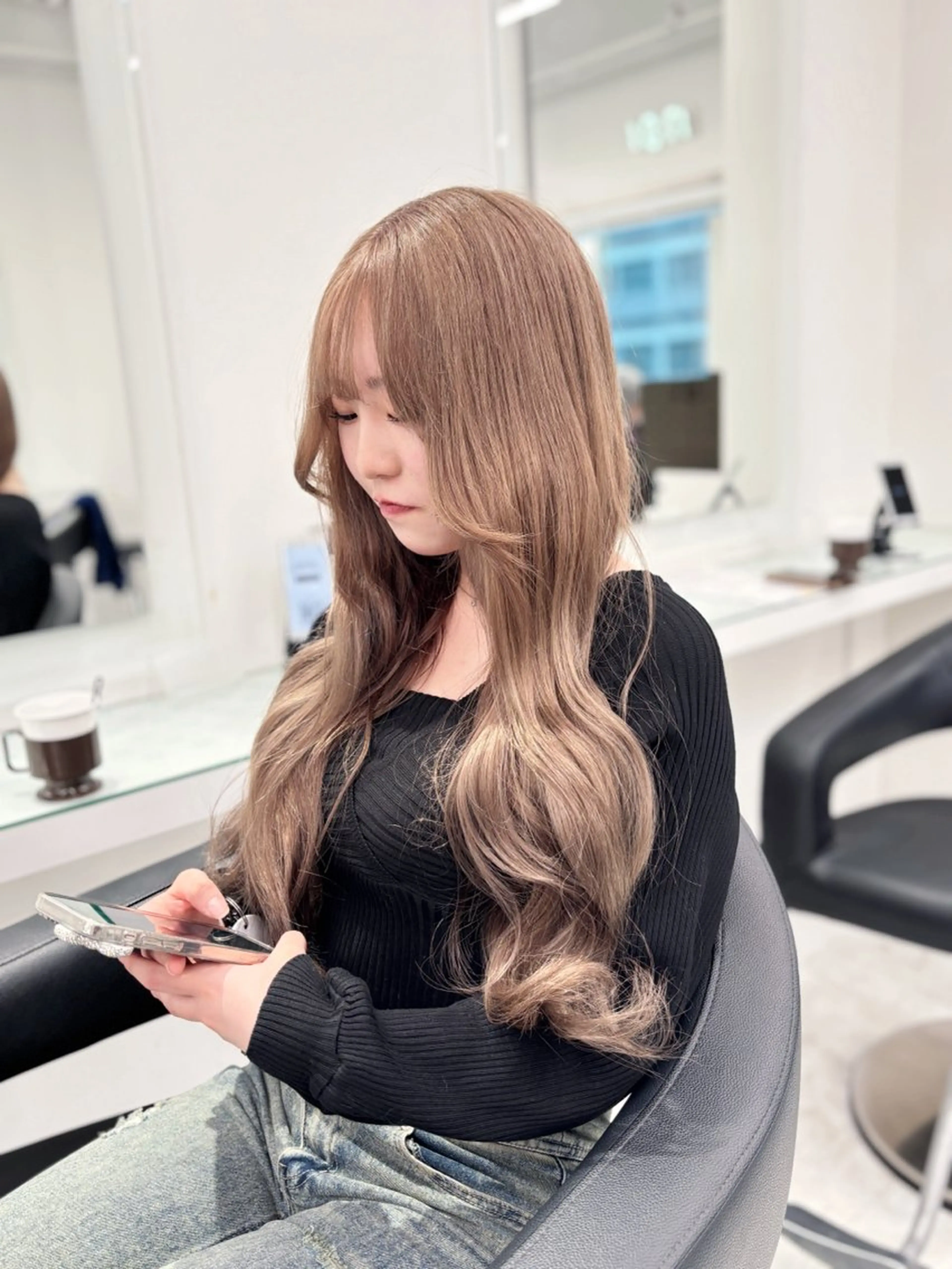 ロング カラー ヘアカラー トリートメント 💖ミルクティー💖 あかり💖のヘアスタイル