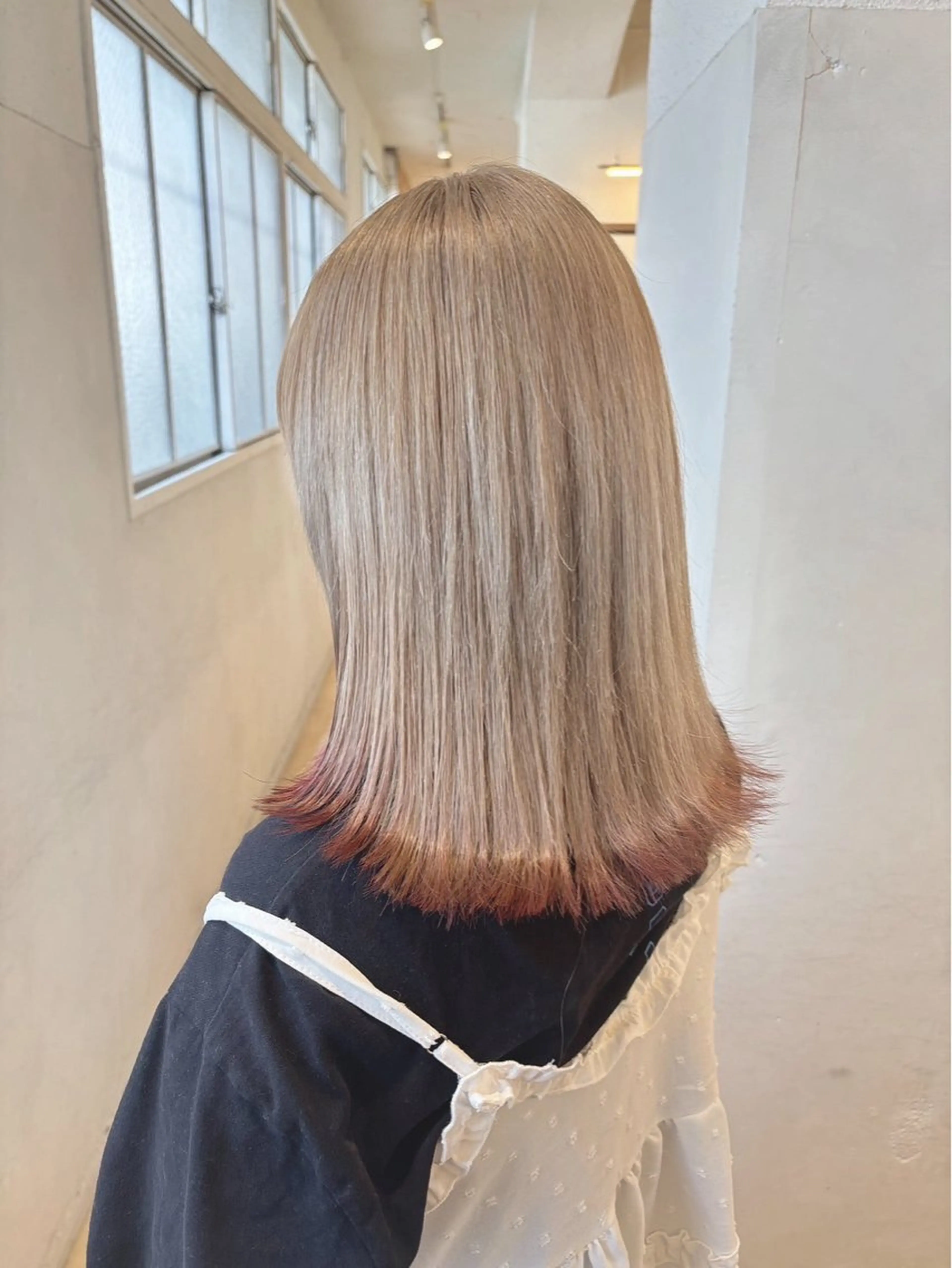 セミロング ヘアカラー あらいしほ✩.*˚ メンズカットのヘアスタイル