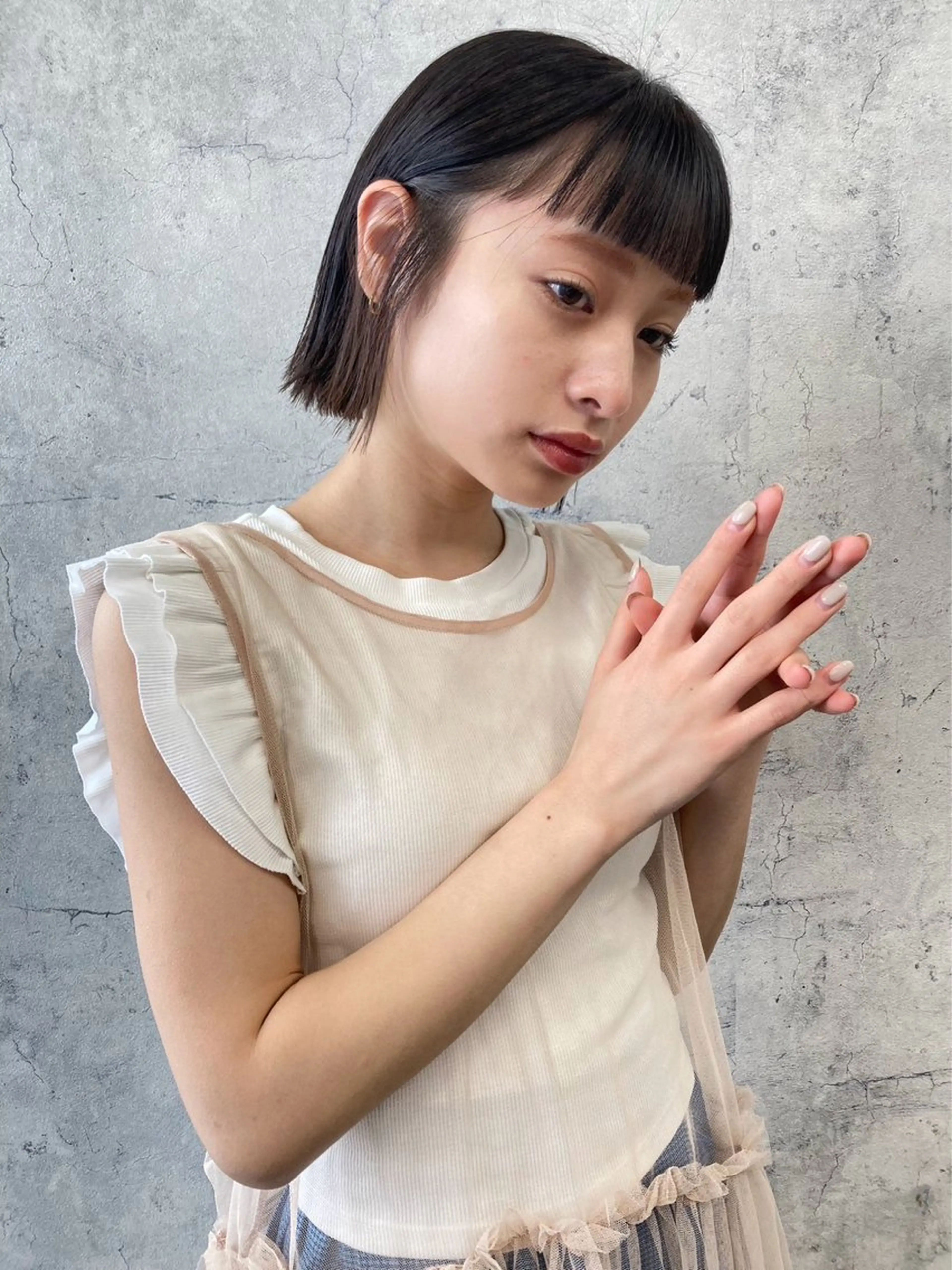 ミディアム カット 縮毛矯正 トリートメント 銀座/レイヤー 🌷nonoka🌷のヘアスタイル
