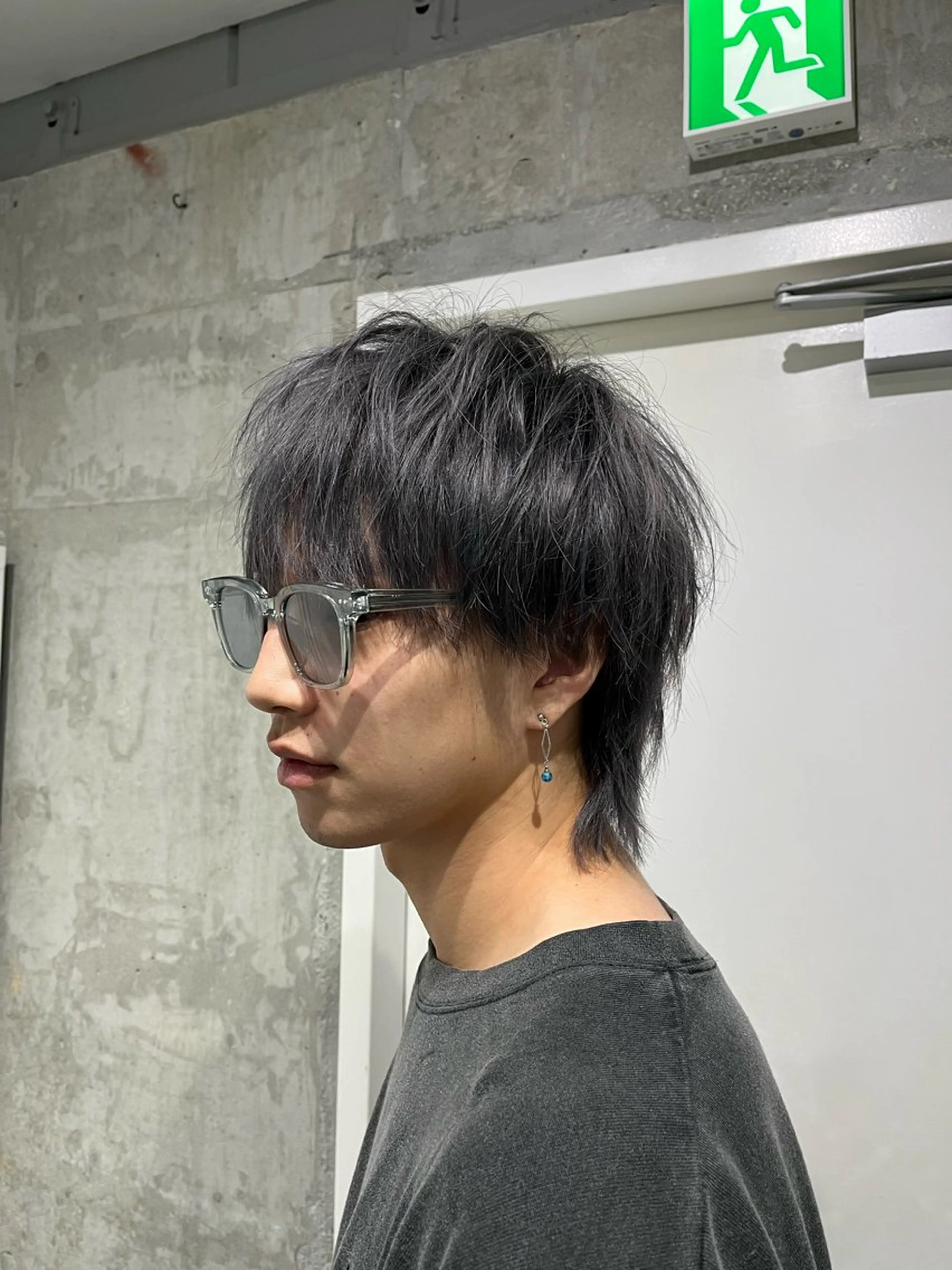 ショート メンズ メンズウルフカット ウルフカット ウルフカット🐺 センターパート🌈のヘアスタイル