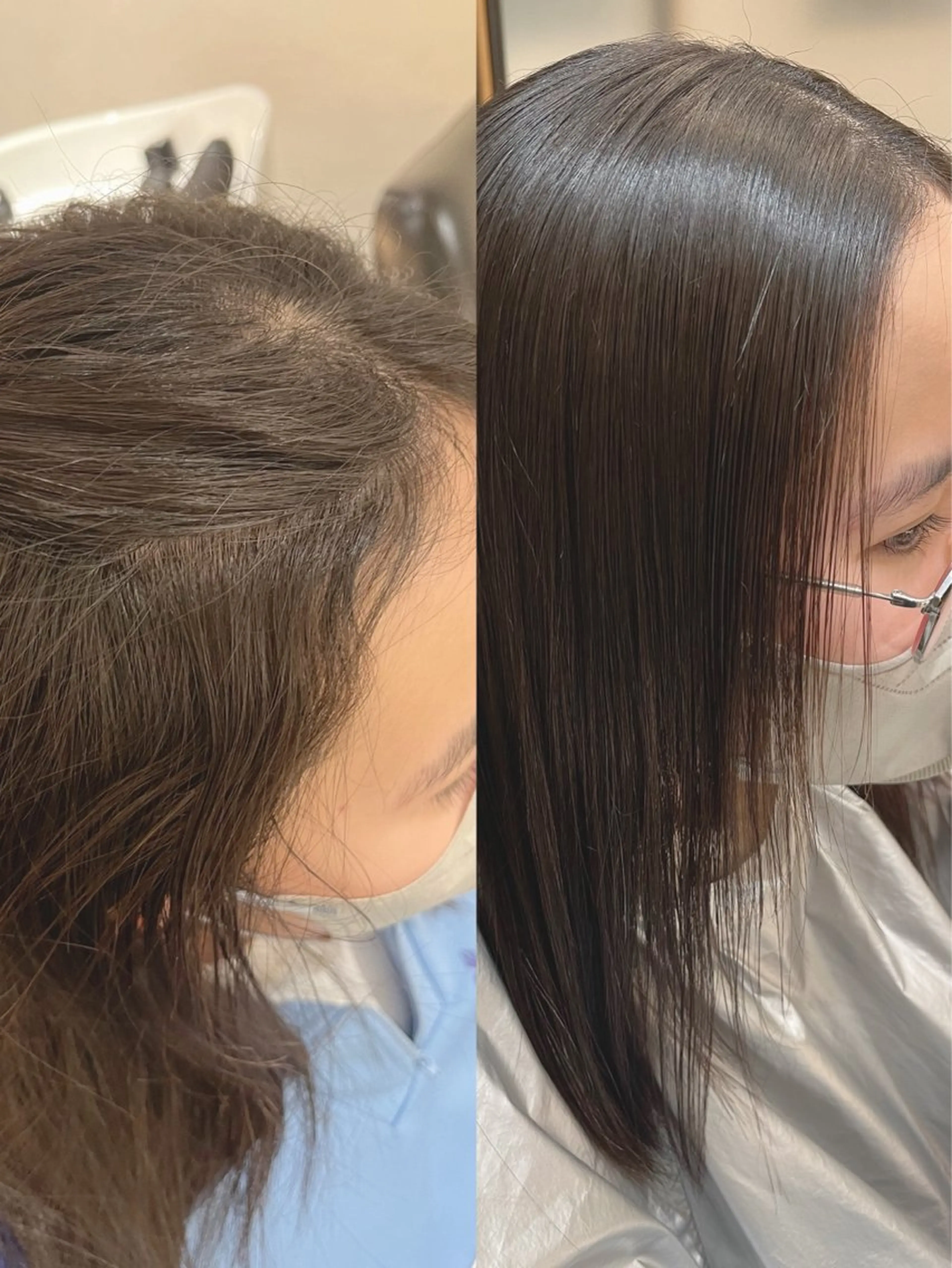 セミロング 縮毛矯正 あらいしほ✩.*˚ ショートカットのヘアスタイル