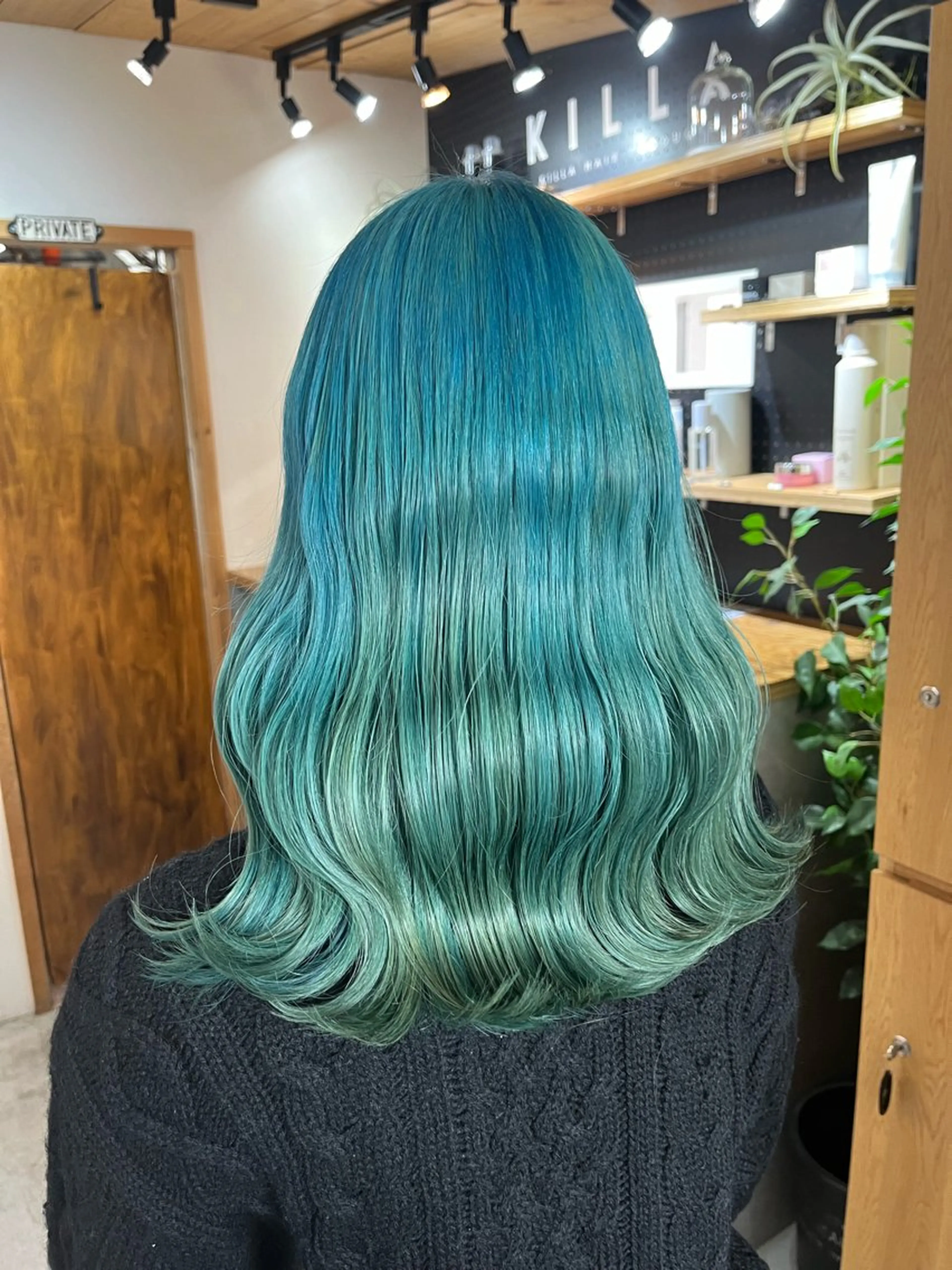 セミロング カラー ヘアアレンジ ブルーカラー カット ヘアカラー 🫧透明感カラー/ ナルハ🫧のヘアスタイル