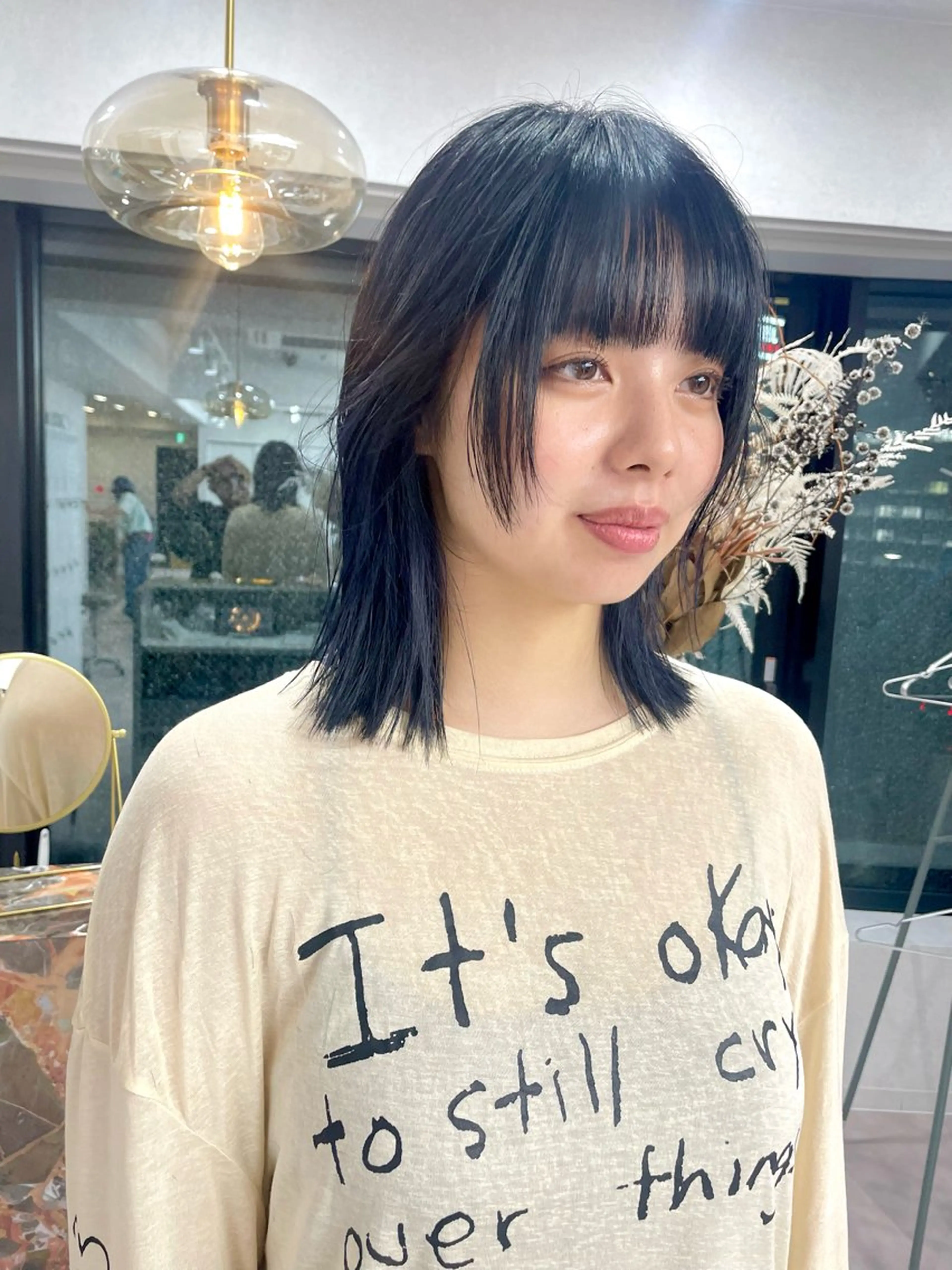 ミディアム ハイトーンイヤリング カラー清水隆央のヘアスタイル