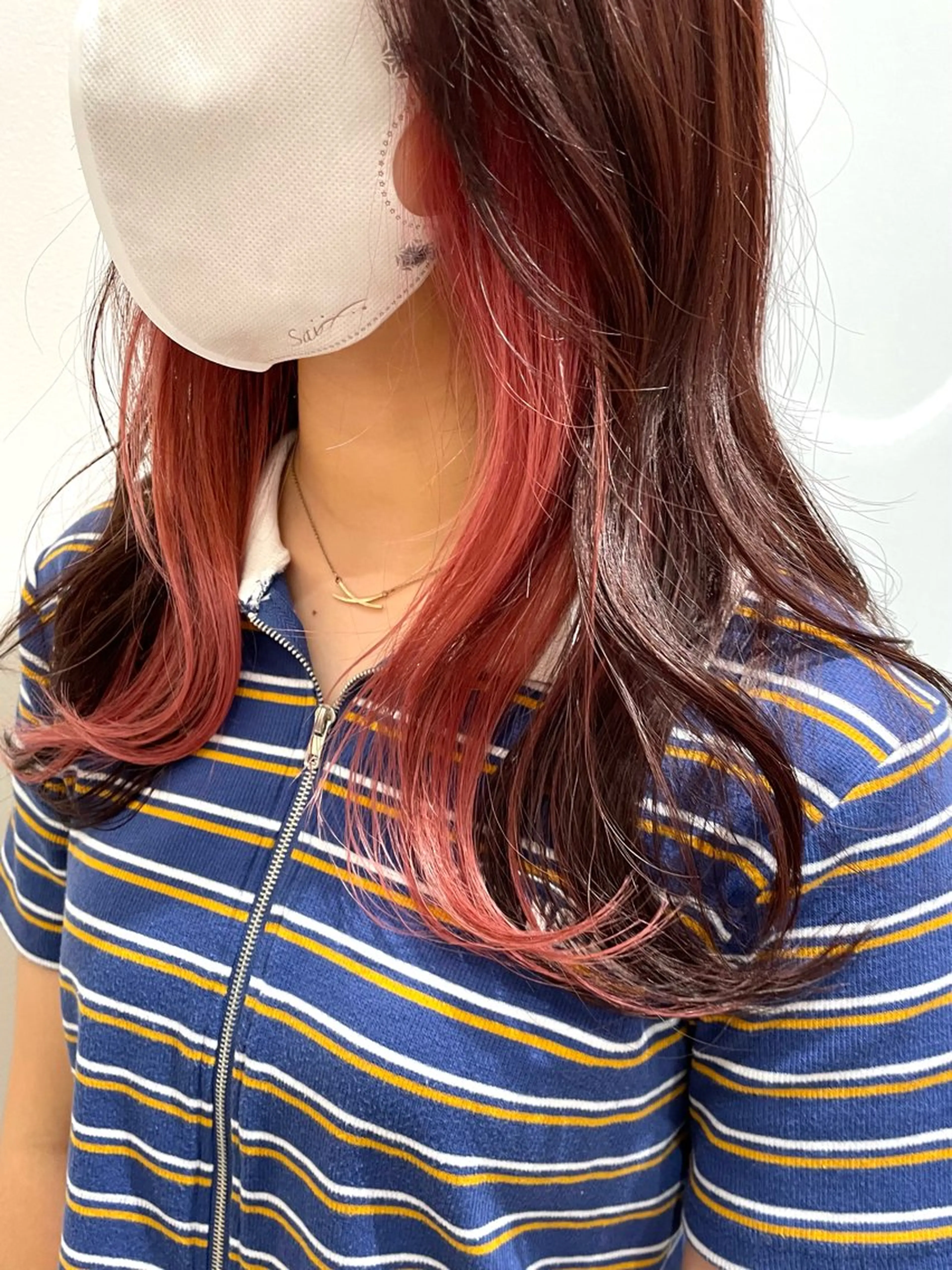 ロング カラー イヤリングカラー ピンクカラー 中西倖 トップスタイリストのヘアスタイル