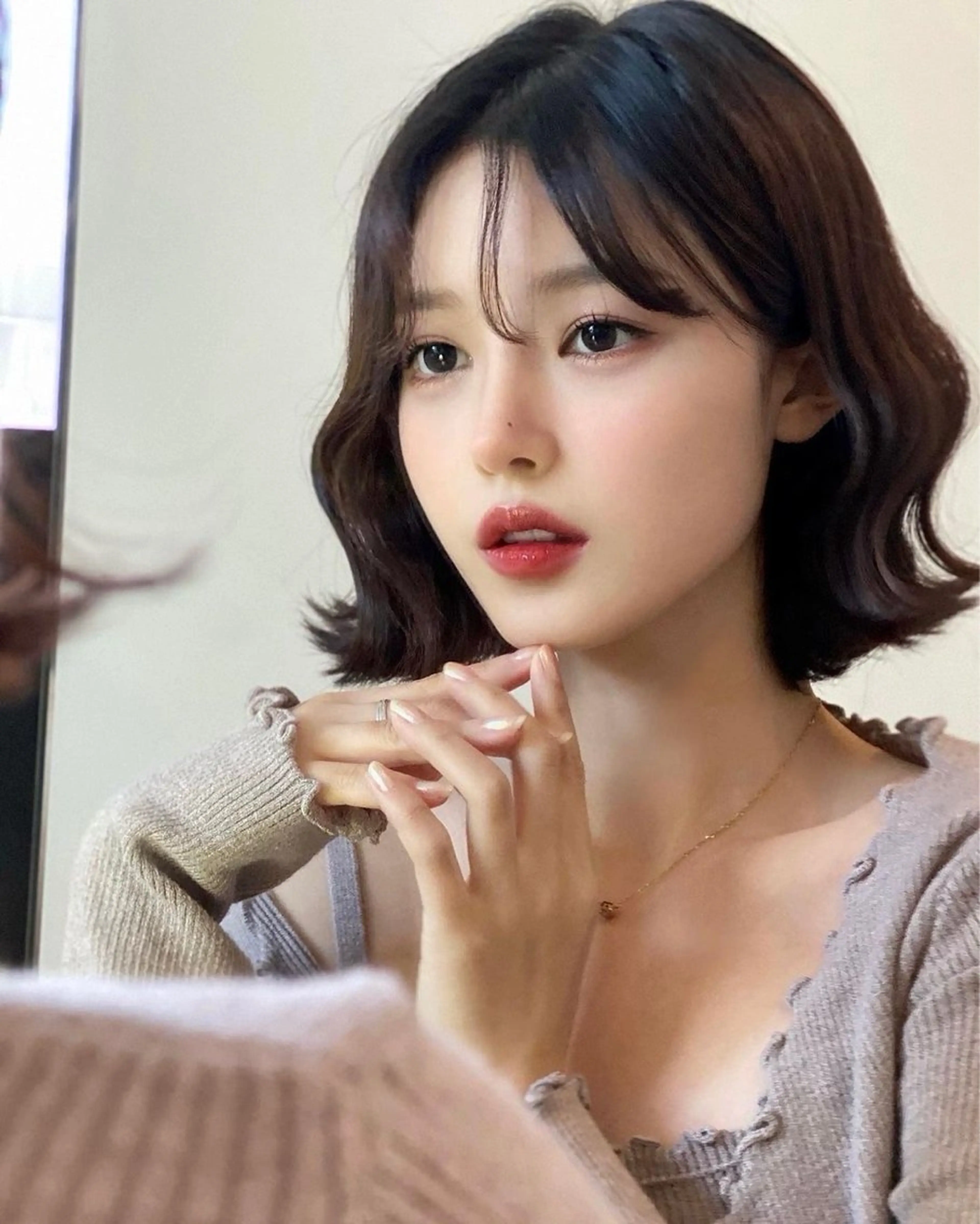 ショート カラー カット ヘアカラー トリートメント 山崎/韓国縮毛矯正 レイヤー髪質改善のヘアスタイル