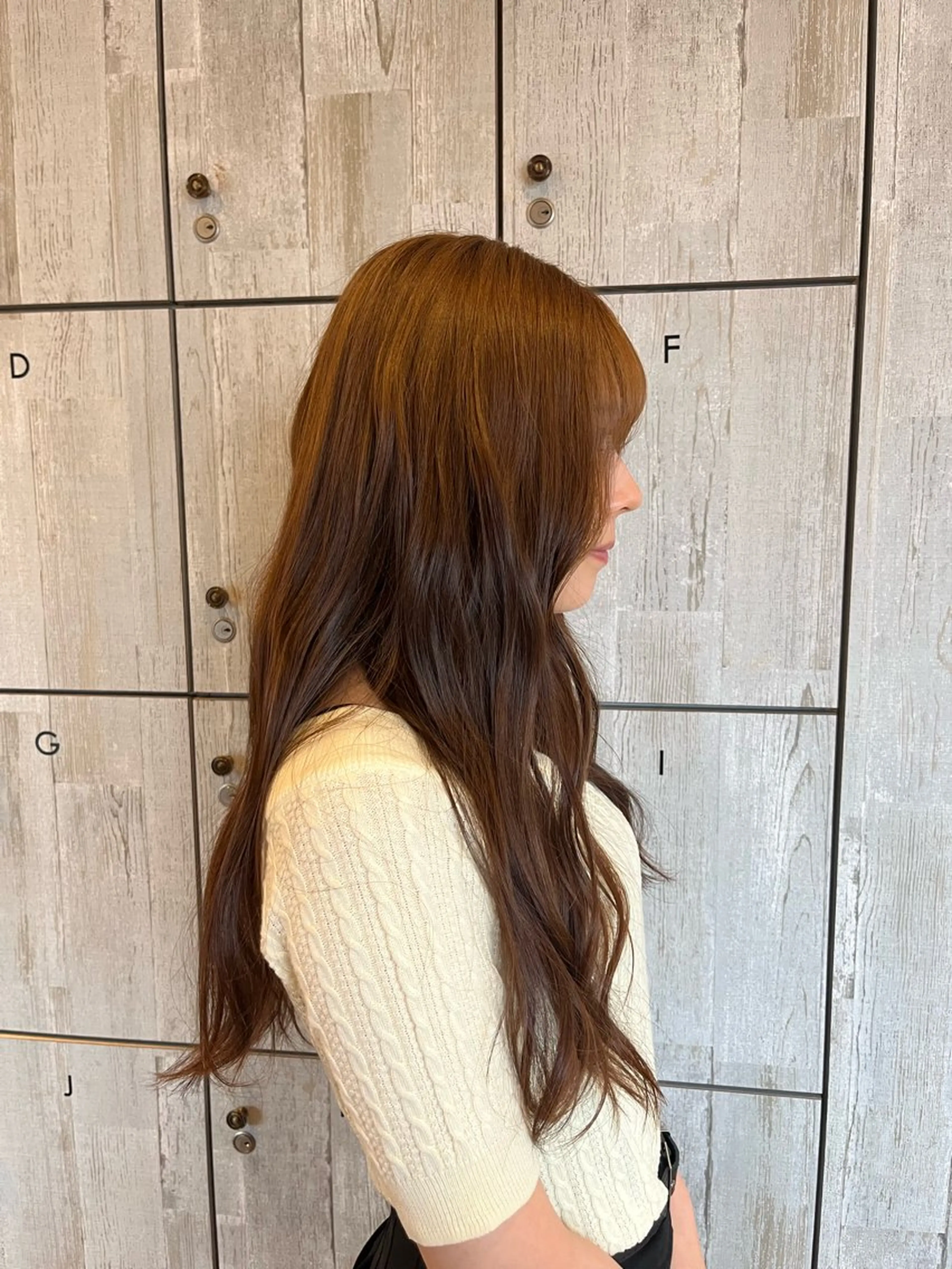 ロング カラー ブリーチ ブリーチなしカラー 顔まわり/オフィス カラー/青栁優🔆のヘアスタイル