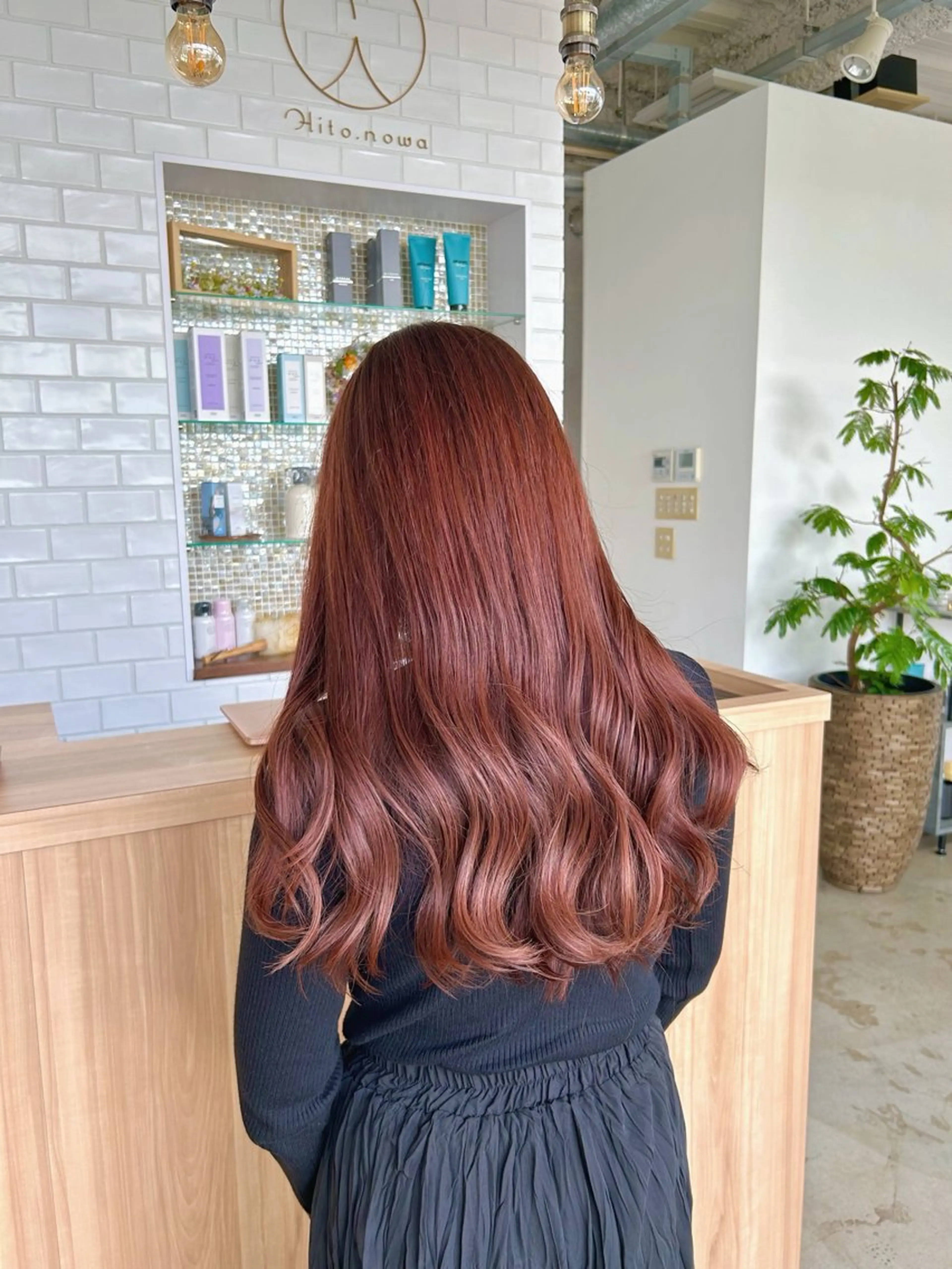 カラー ブラウンカラー ピンクカラー 津田 七美希のヘアスタイル