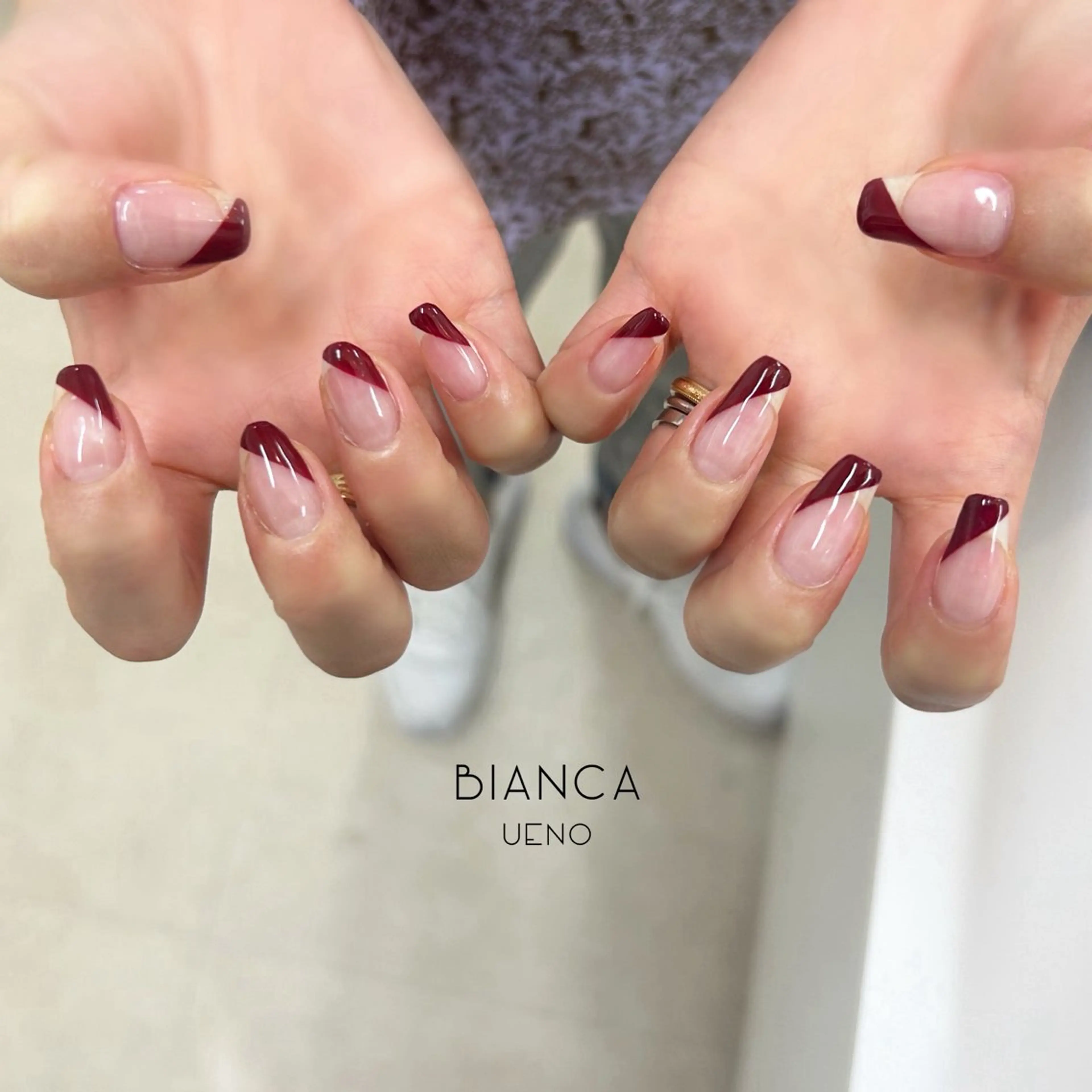 ネイル フレンチネイル ジェルネイル パラジェル Bianca KAGARAのネイルデザイン